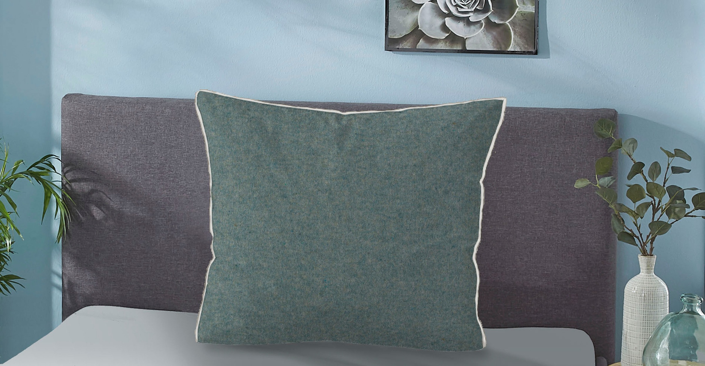 Biberna Kissenbezug "Hermal Flanell mit Reißverschluss, Melange-Optik, Wend günstig online kaufen