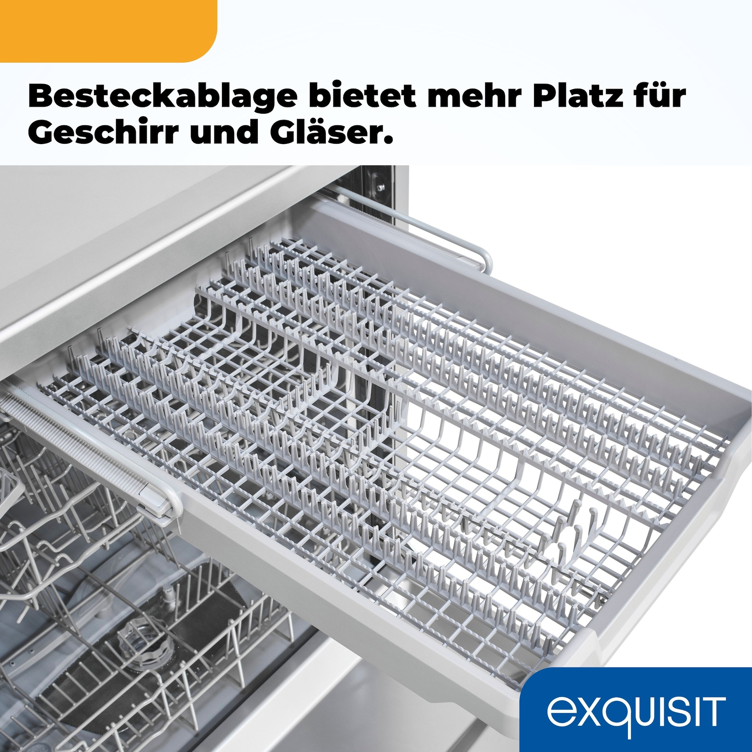 exquisit Standgeschirrspüler 6314 »GSP6314-030C silber« 10,2 l 14 tlg. Maßgedecke 14 Maßgedecke, 6 Programme, LED, Besteckschublade