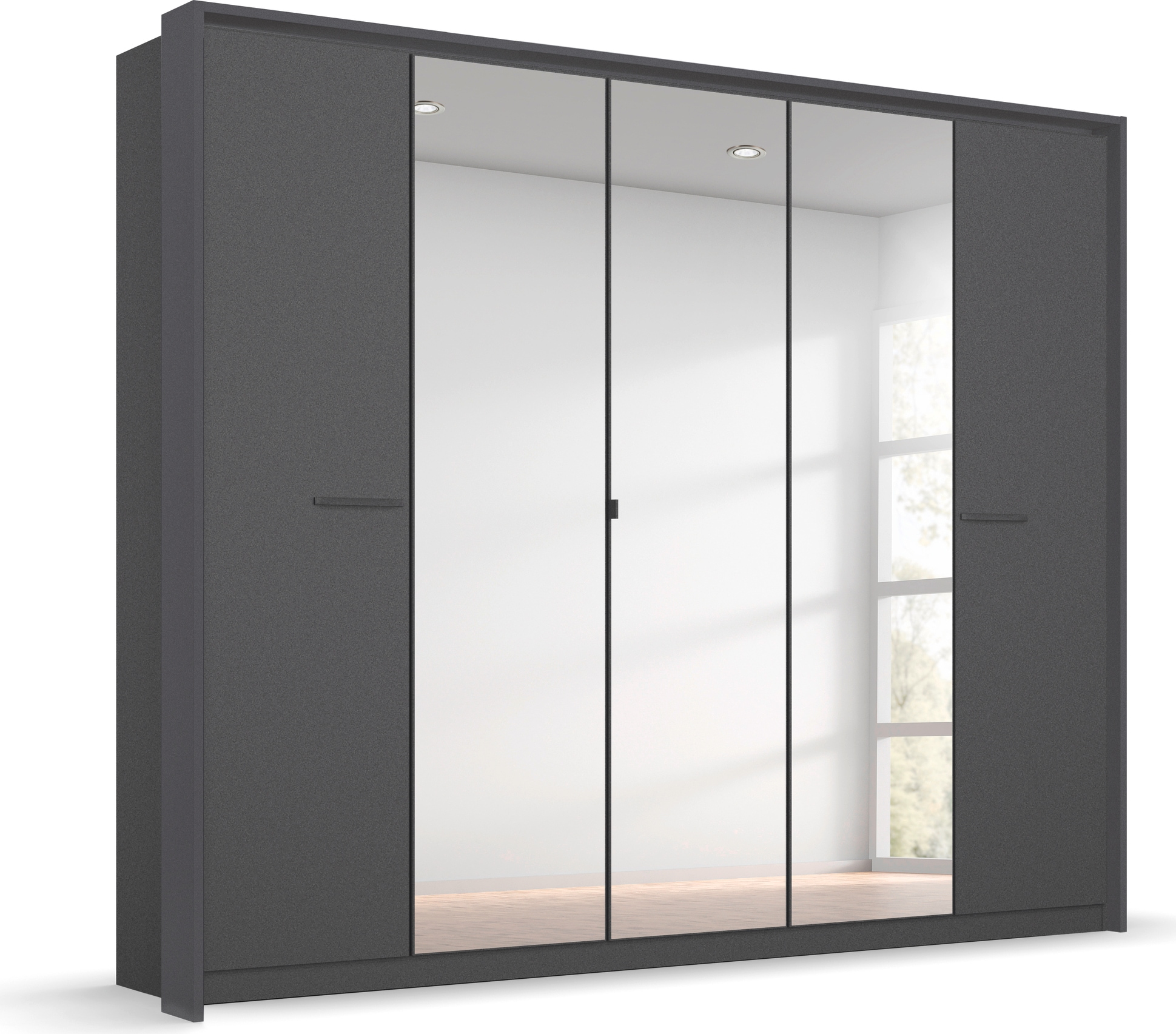 OTTO home Kleiderschrank "Mehrzweckschrank Aktenschrank Möbel Mietswohnung Schlafzimmer OTELI" erhältlich in Breiten 230/275 cm inkl. Innenschubladen und extra Böden, inkl. Passepartout optional mit Beleuchtung MADE IN GERMANY