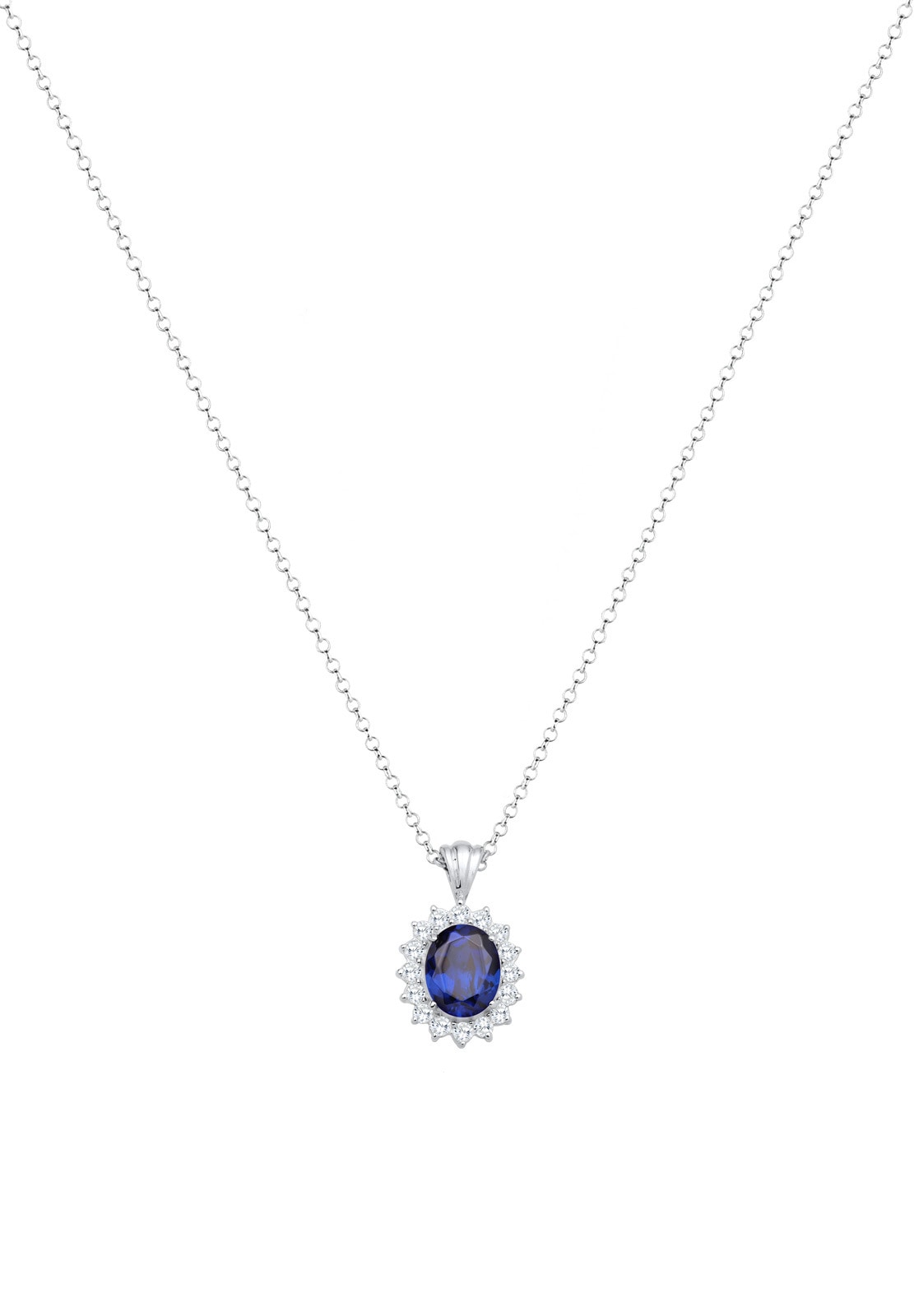 Elli Collierkettchen »Zirkonia Synthetischer Saphir Blau 925 Sterling Silber«