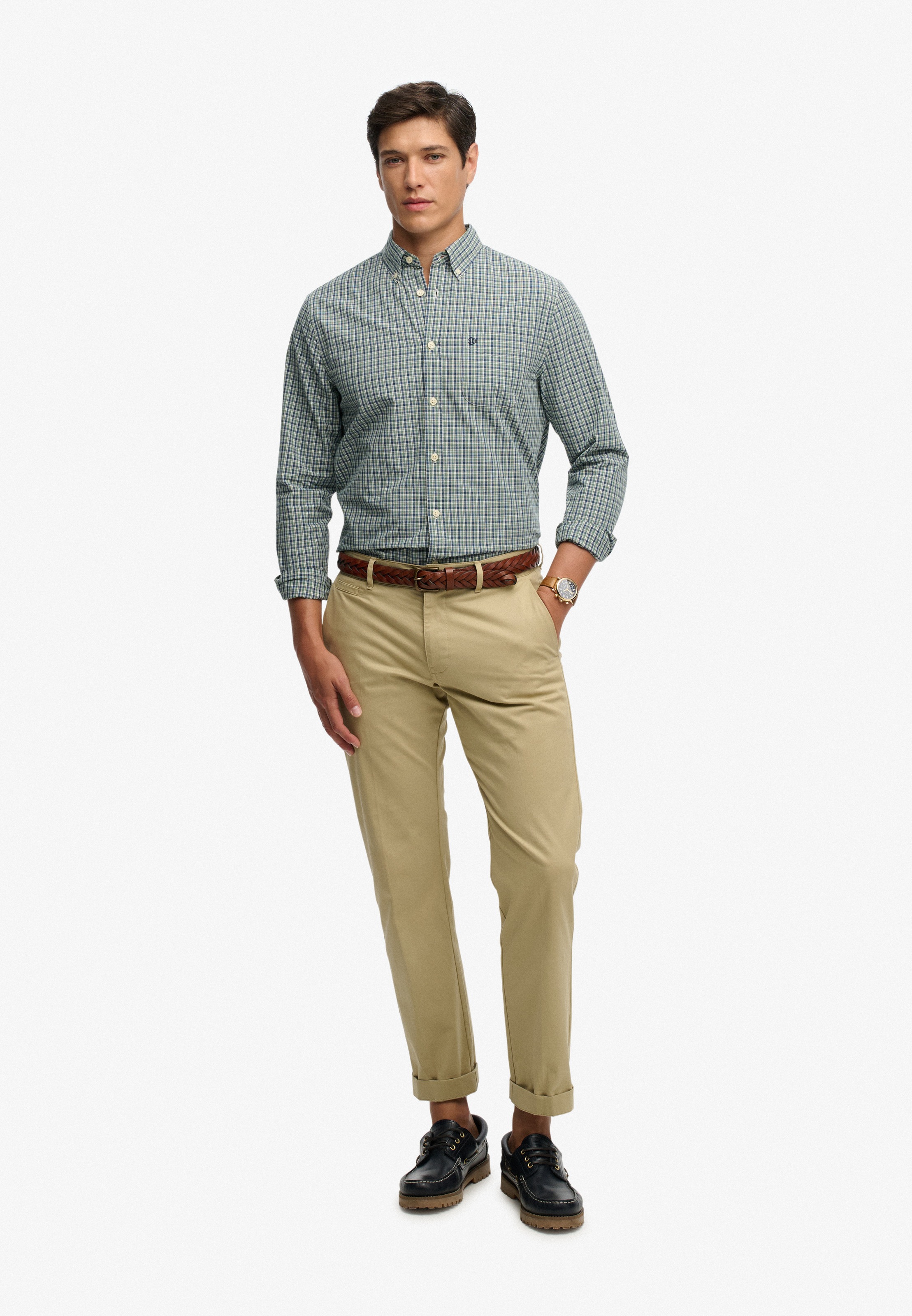Superdry Langarmhemd »PREPPY POPLIN L/S SHIRT« kariertes Design, mit Knopfleiste, Regular Fit