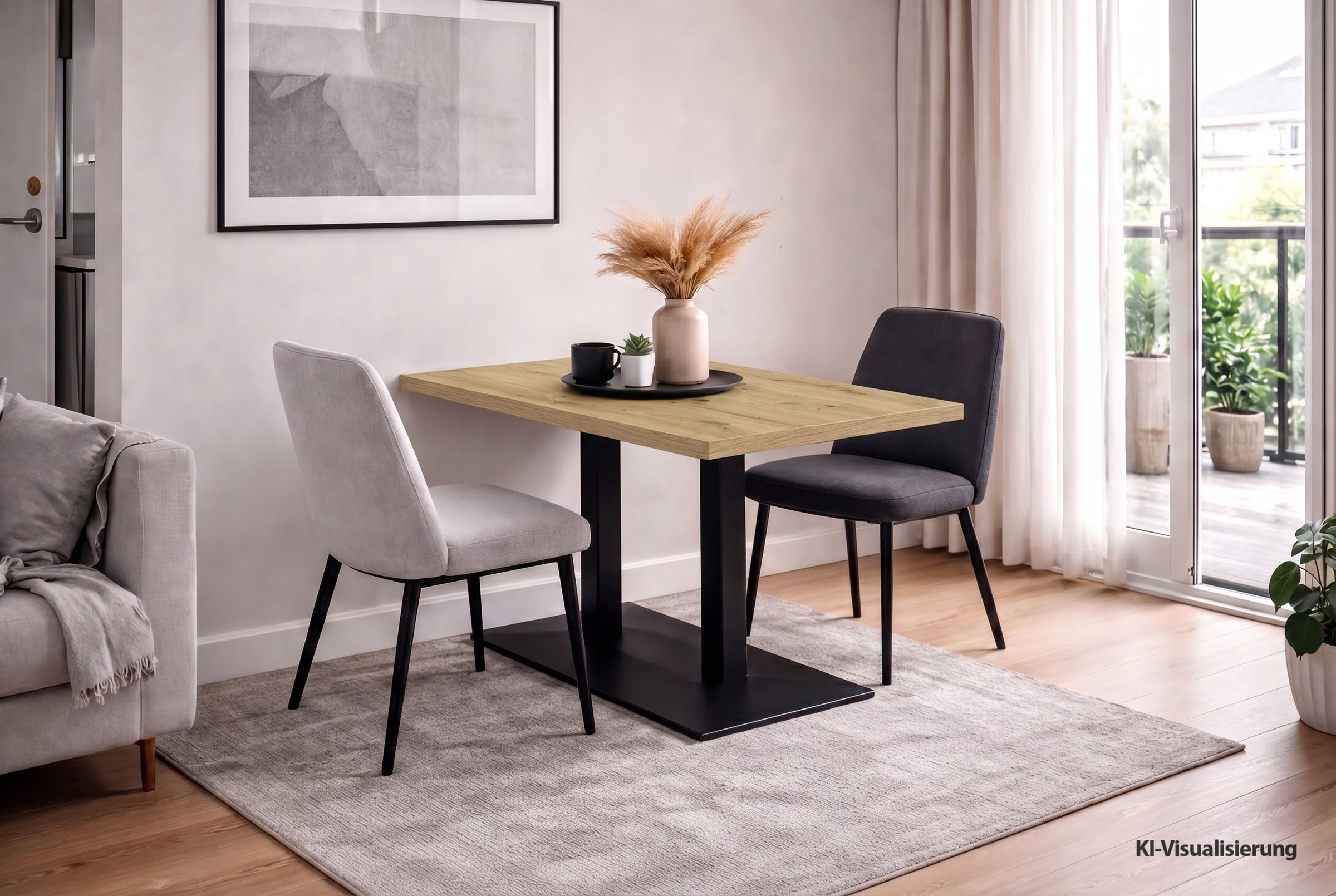 Mäusbacher Bistrotisch »Big Bistro Metall« Doppelsäulengestell, eckige Platte BHT 120x75x70 cm