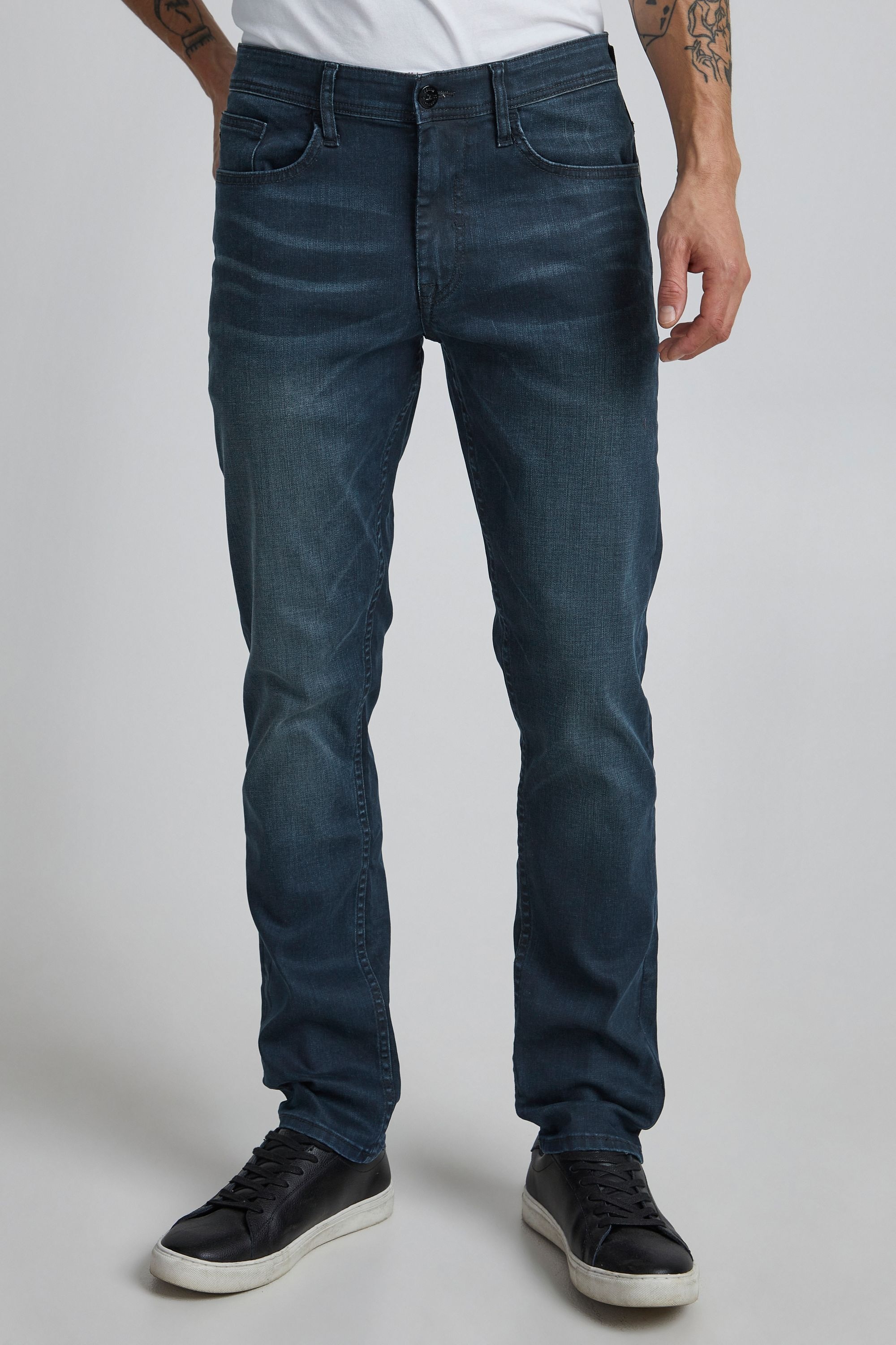 5-Pocket-Jeans BLEND "5-Pocket-Hose BHTwister", Herren, Gr. 38, Länge 34, blau (denim dunkelblau), Obermaterial: 44% Baumwolle CO. 42% Lyocell CLY. 12% Polyester PES. 2% Elasthan EL., Hosen 5-Pocket-Jeans