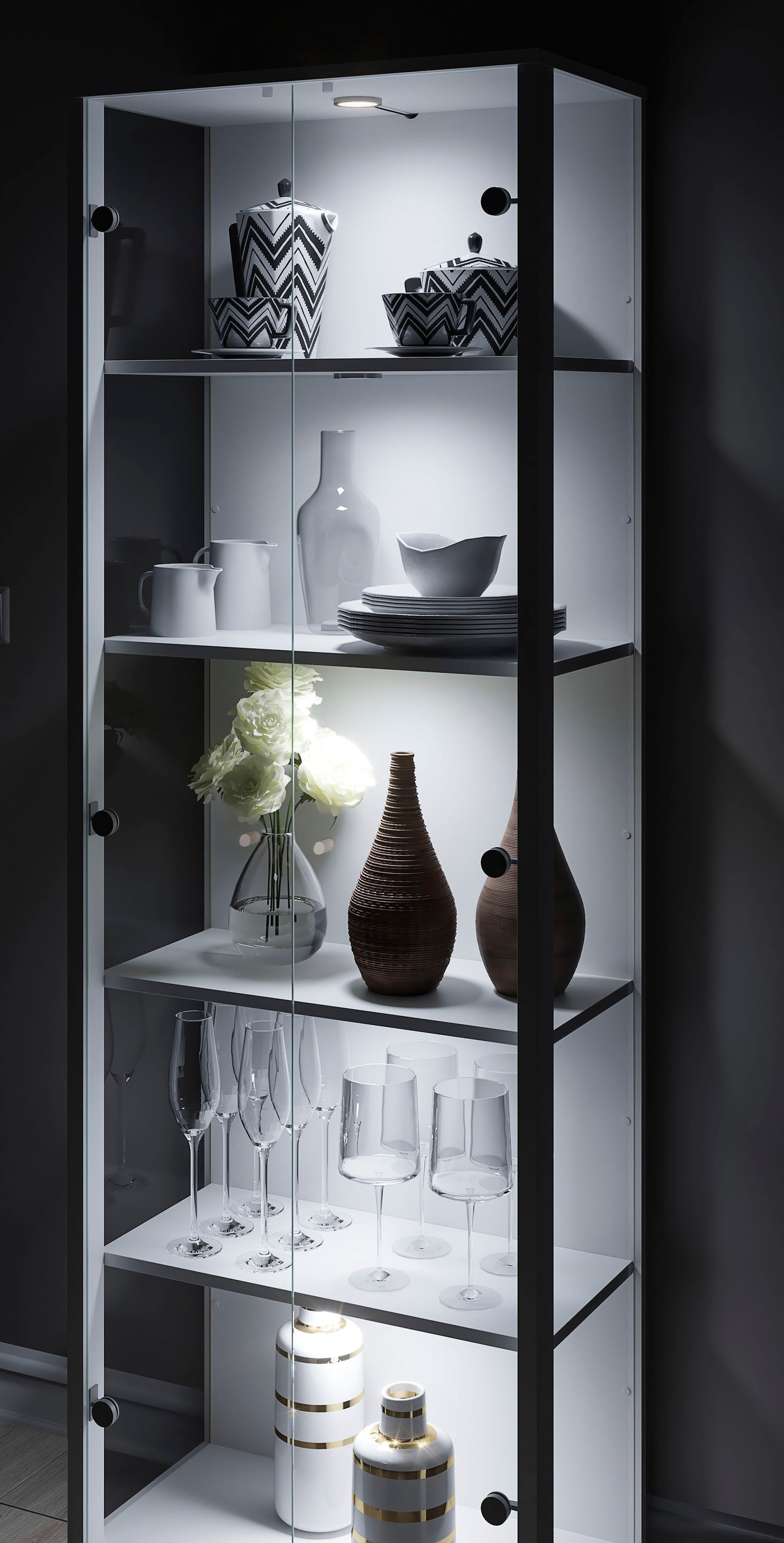fif möbel Vitrine »STEP«, (1 St.), Standvitrine, Vitrinenschrank, Glasvitrine, Sammlervitrine