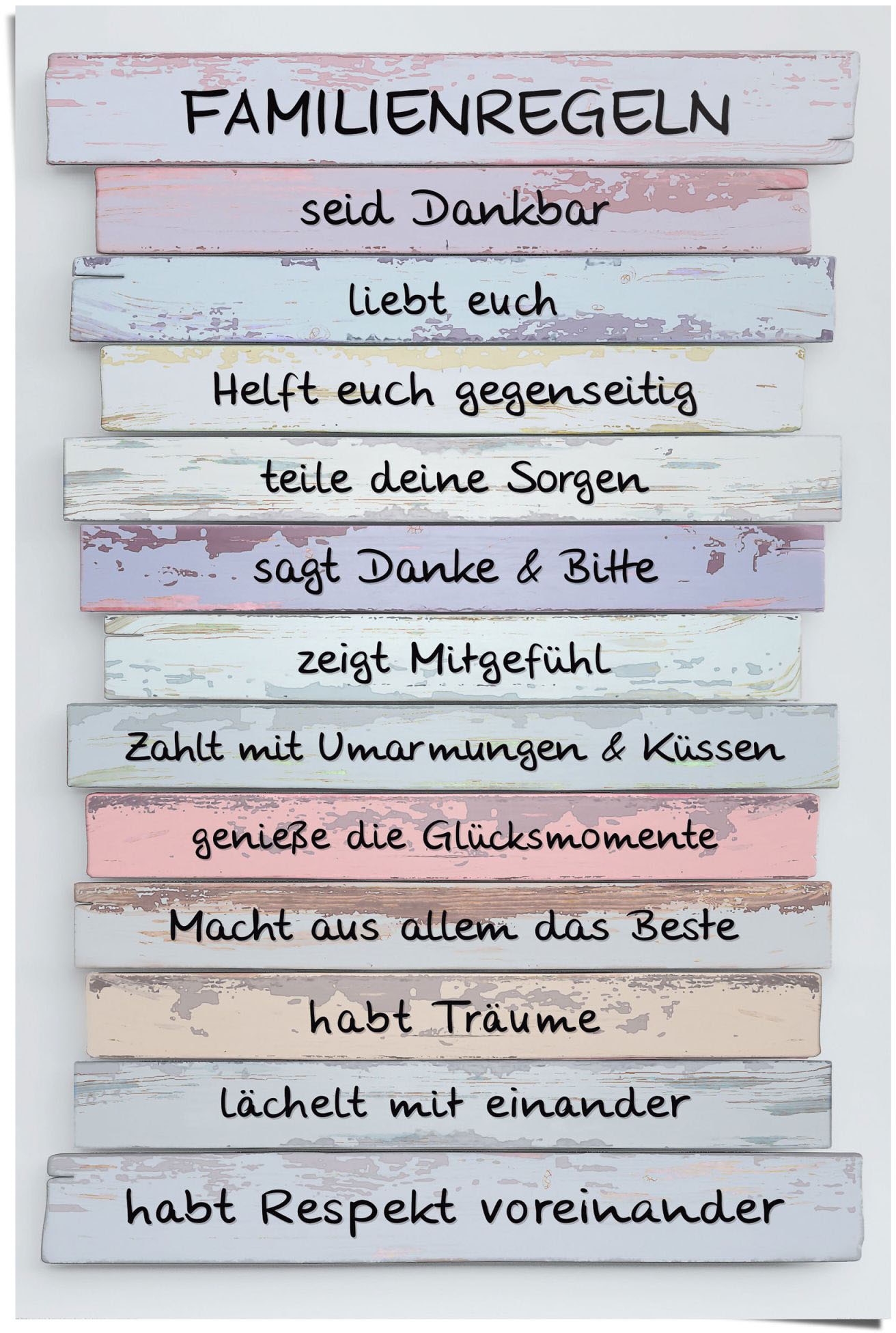 Reinders Poster "Familienregeln" 1 Stk. tlg. günstig online kaufen