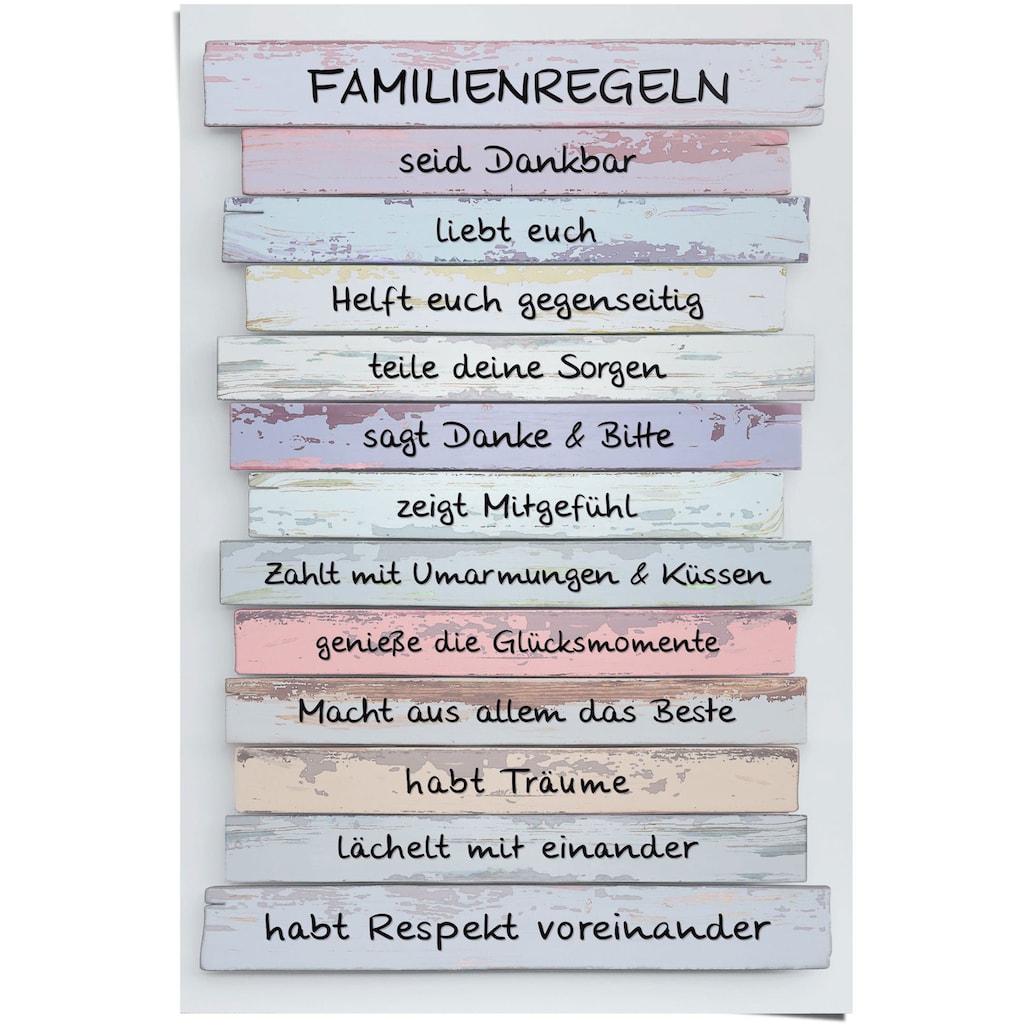 Reinders! Poster »Familienregeln«, (1 St.)