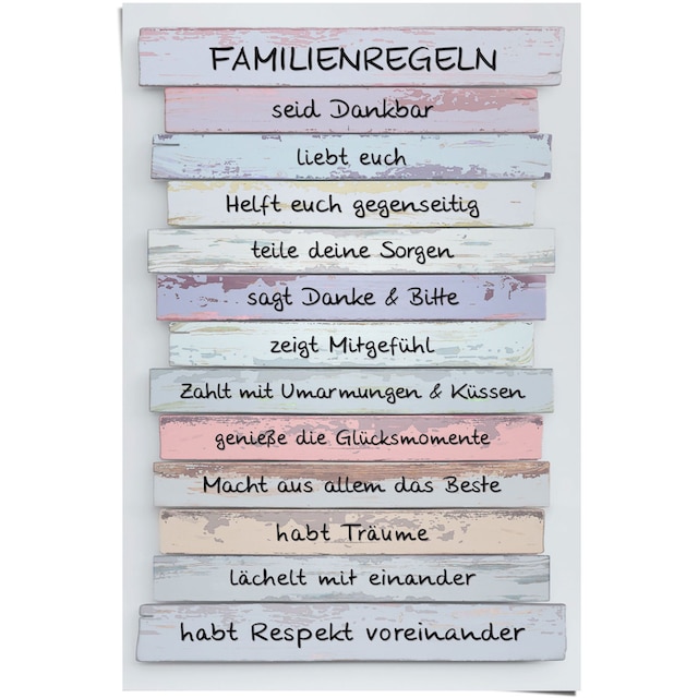 Reinders! Poster »Familienregeln«, (1 St.) kaufen | BAUR
