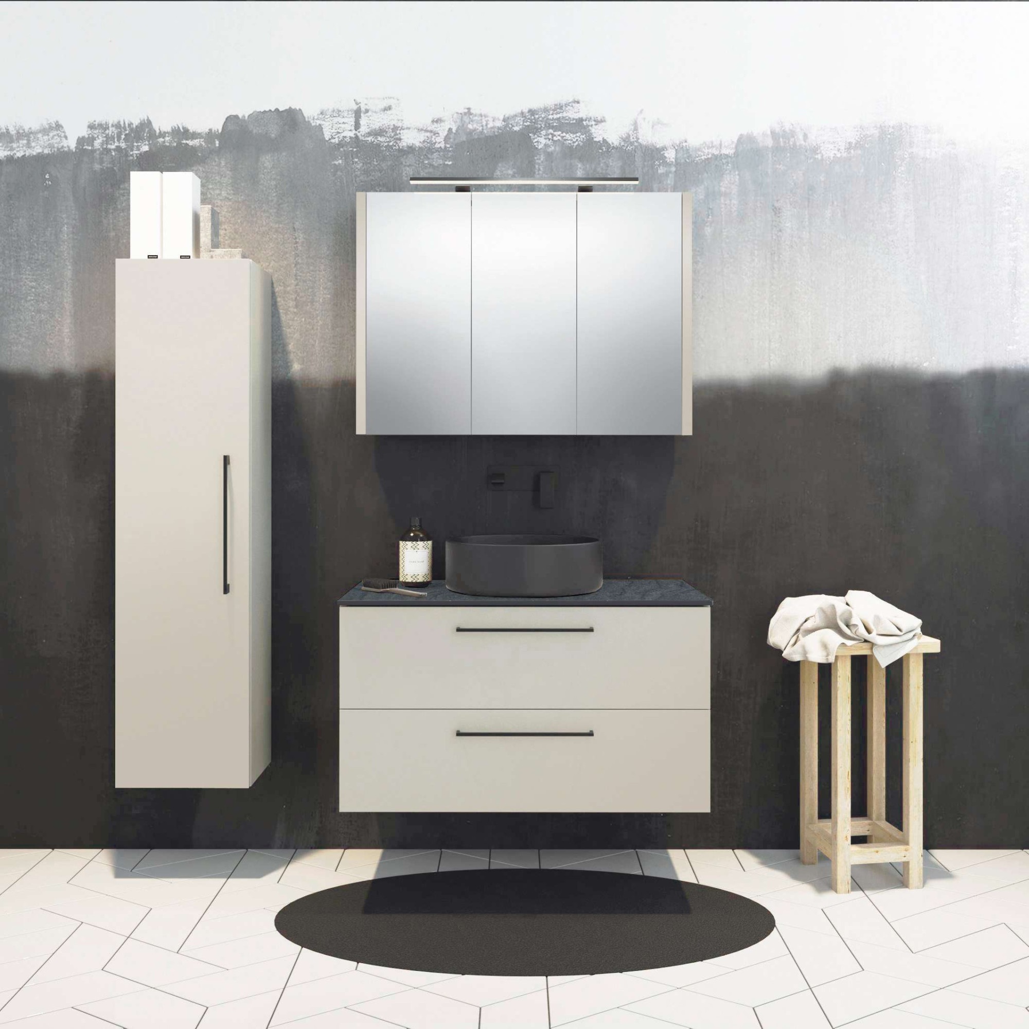 welltime Hochschrank "Joy, Badschrank, Badmöbel, Wandmontage" Höhe 160 cm, günstig online kaufen