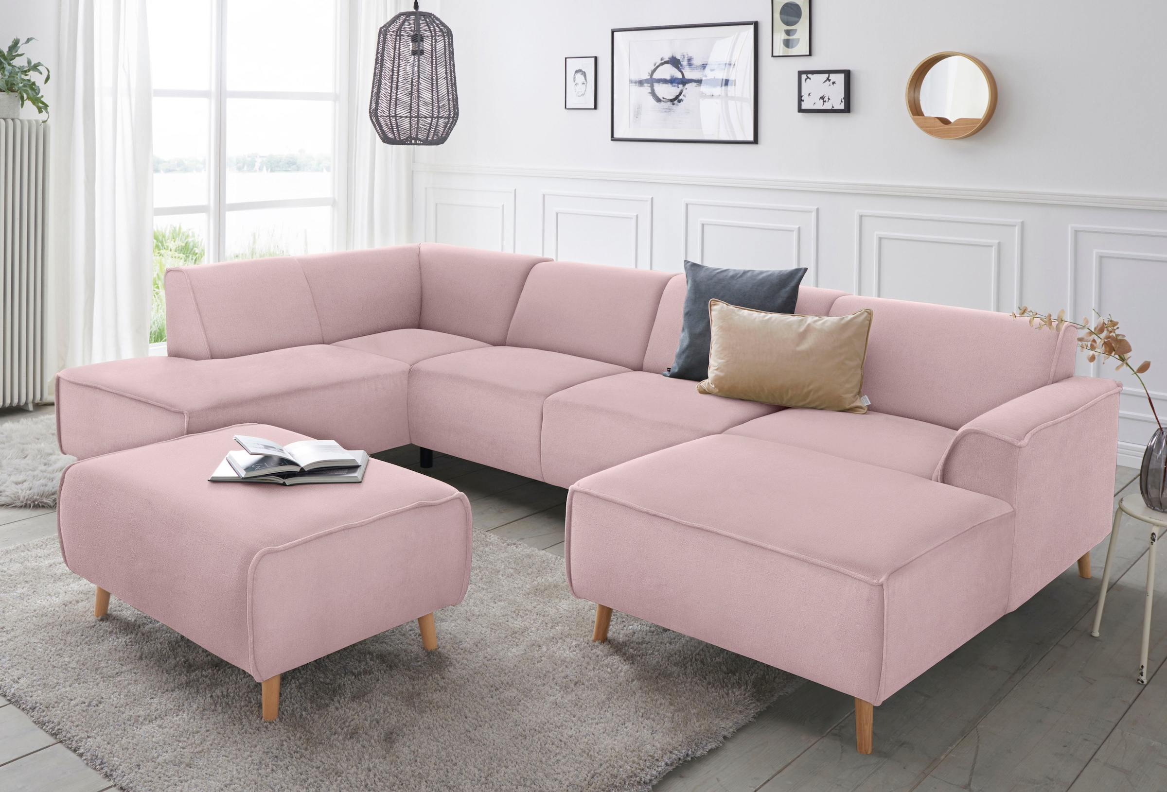 andas Wohnlandschaft "Janek Scandic Design, elegant und zeitlos U-Form", mi günstig online kaufen