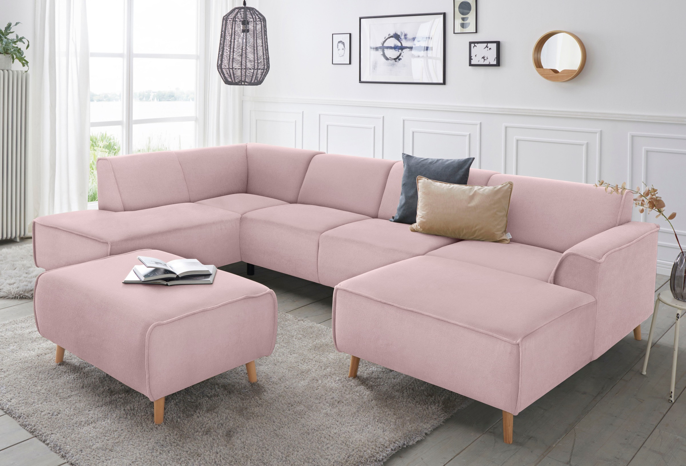 Home affaire Wohnlandschaft "Janek Scandic Design, elegant und zeitlos U-Fo günstig online kaufen