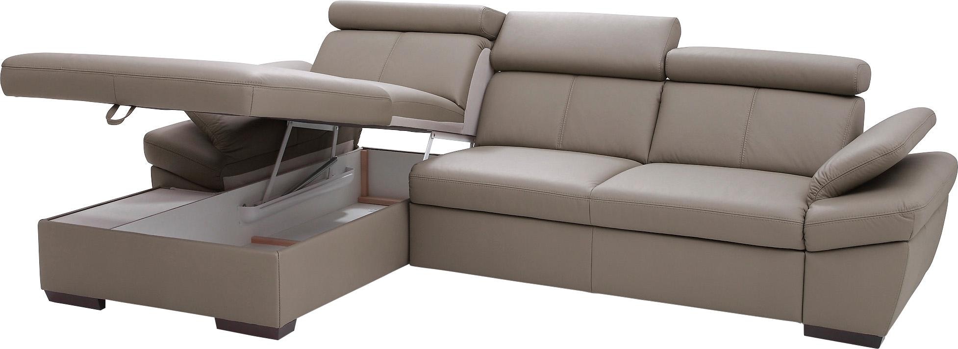 exxpo - sofa fashion Ecksofa »Salerno, klassisch modernes Funktionssofa, hoher Sitzkomfort, L-Form«, inkl. Kopf- und Armteilverstellung, wahlweise mit Bettfunktion