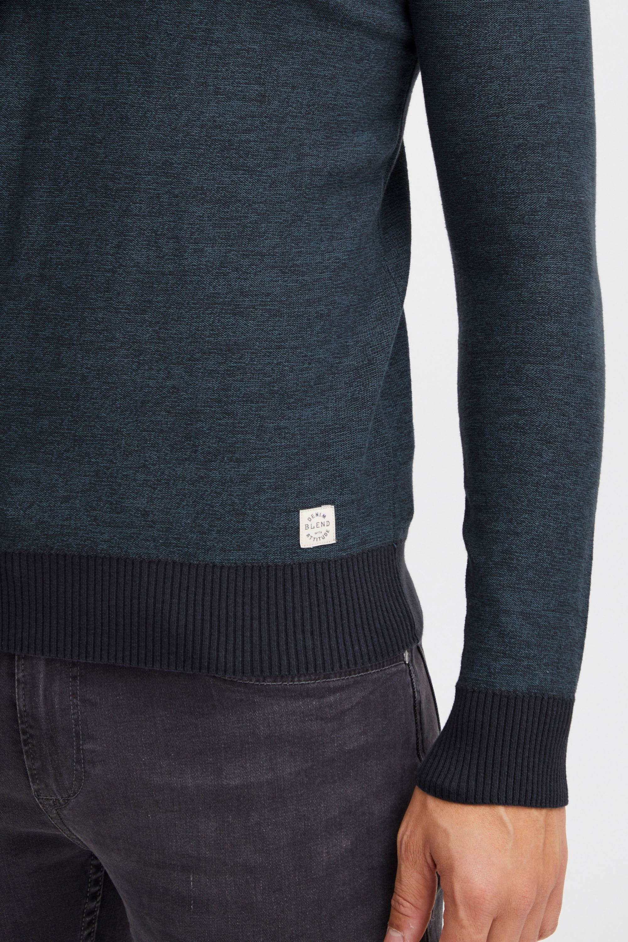 Blend Rundhalspullover »BHNathan« Strickpullover mit farblich abgesetzten Abschlüssen