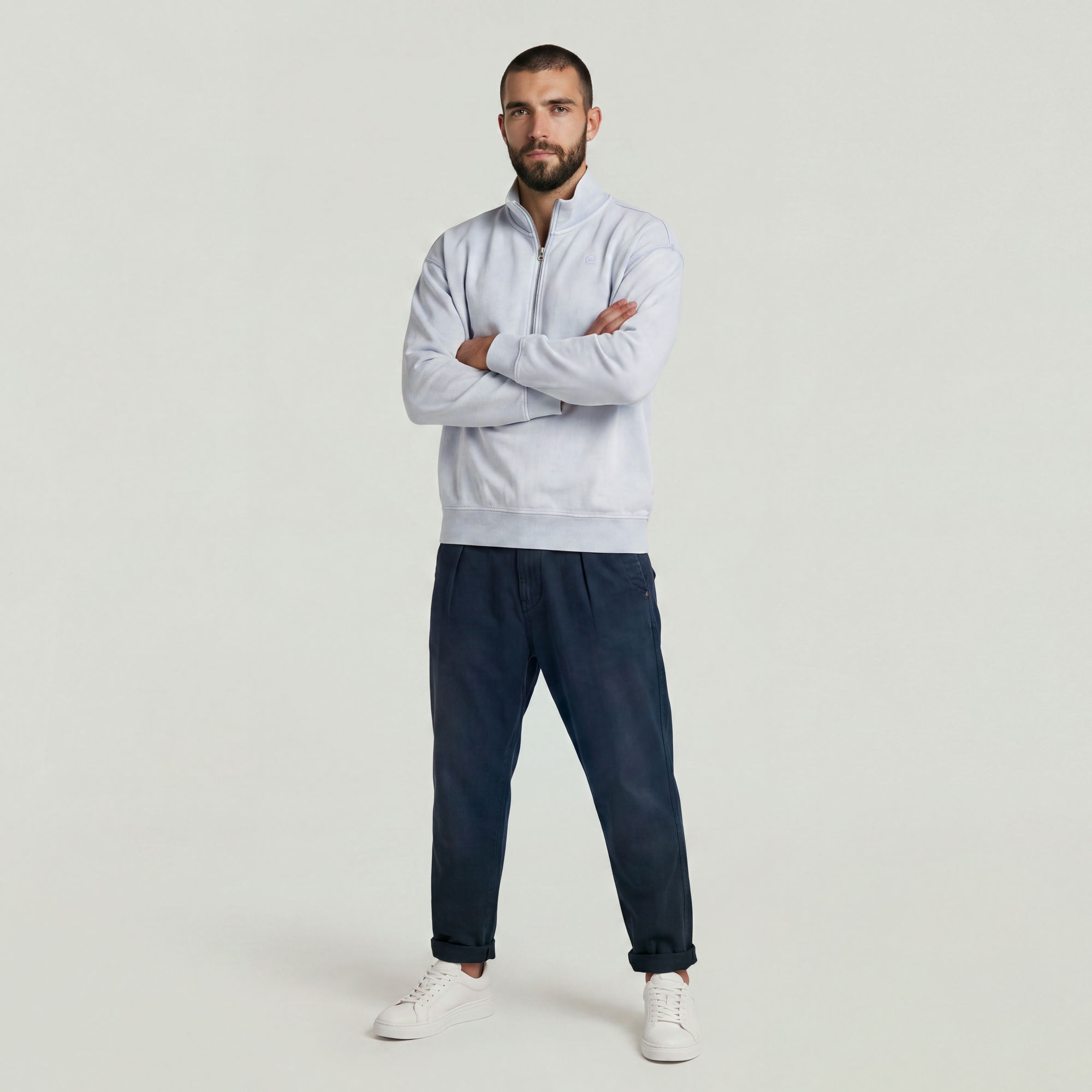 G-STAR Longpullover »Washed HB Relaxed Half Zip Sweatshirt«
