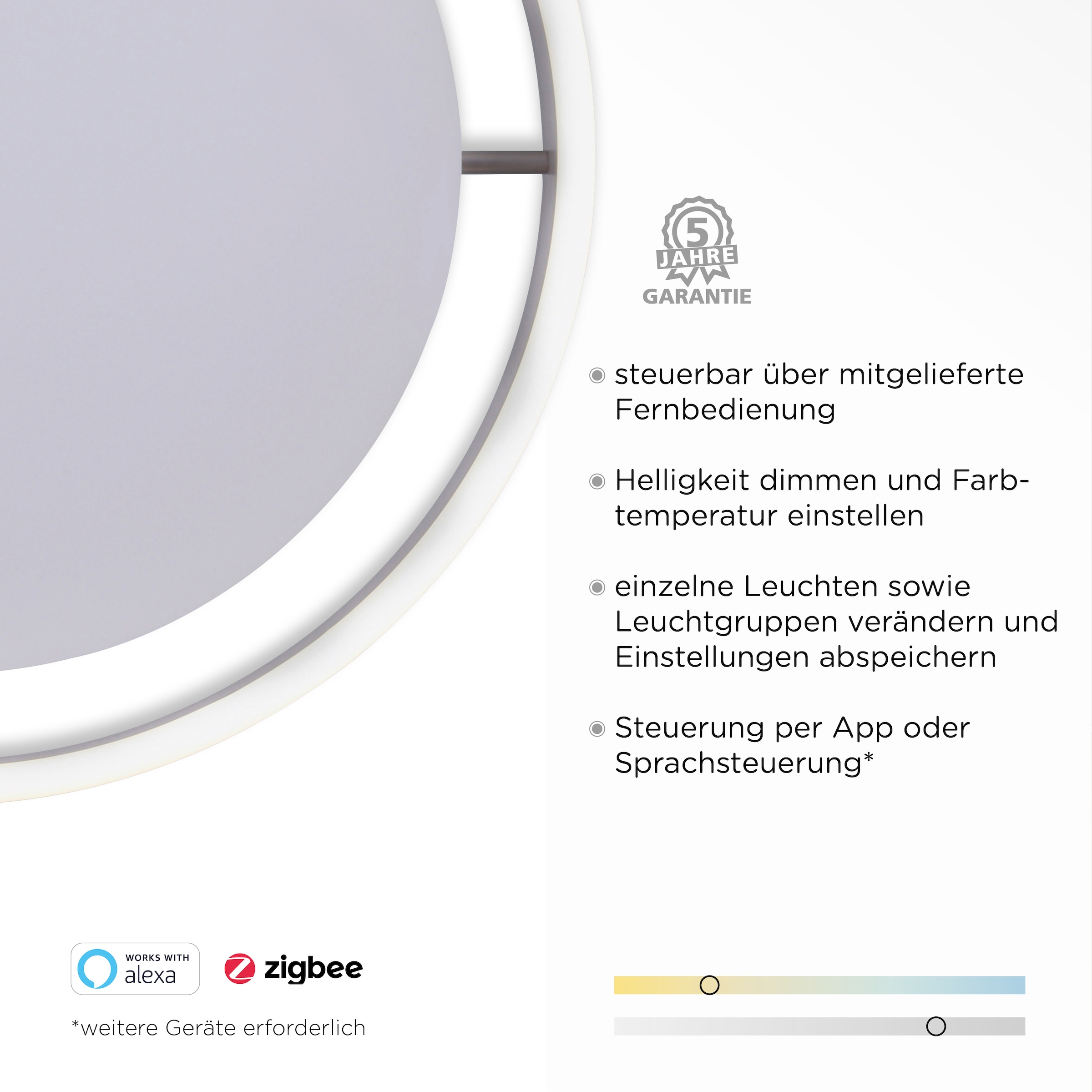 Neuhaus Q SMART HOME LIGHTS LED Deckenleuchte »Q-VITO« LED-Board 1 Stk. warmweiß - kaltweiß