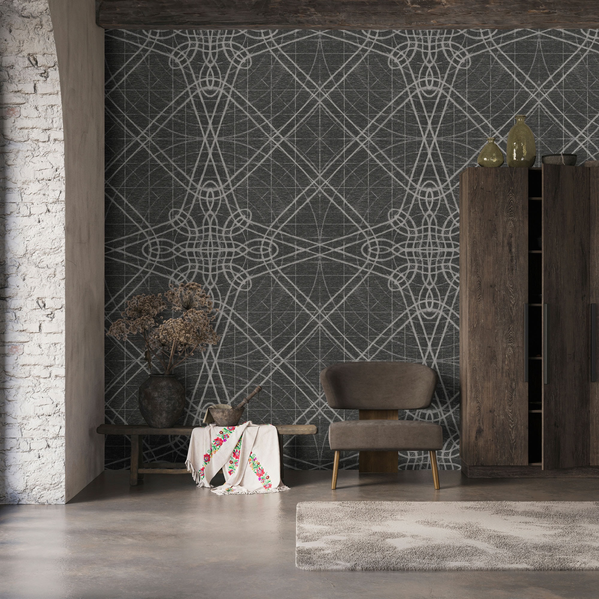 living walls Fototapete »Walls by Patel 5 Fototapete Geometrische Linien« geometrisch glatt Geometrische Linien auf 200 g/m² Premium-Vlies