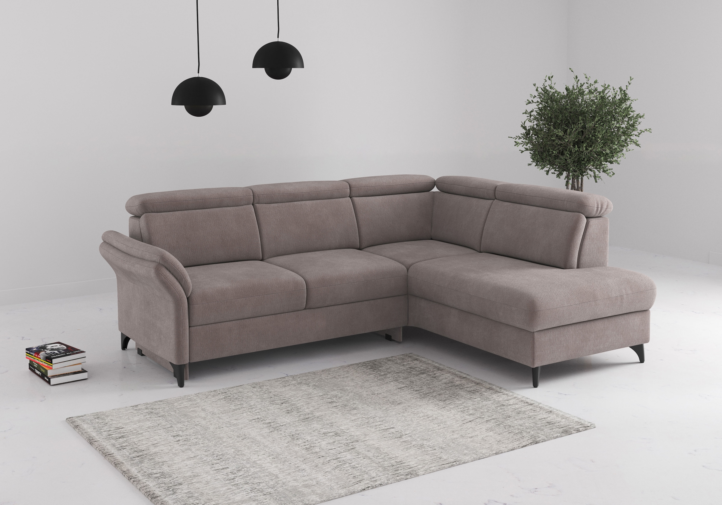 sit&more Ecksofa "Glendale, L-Form" inkl. Kopfteilverstellung, wahlweise mit Vorziehsitz und Bettkasten