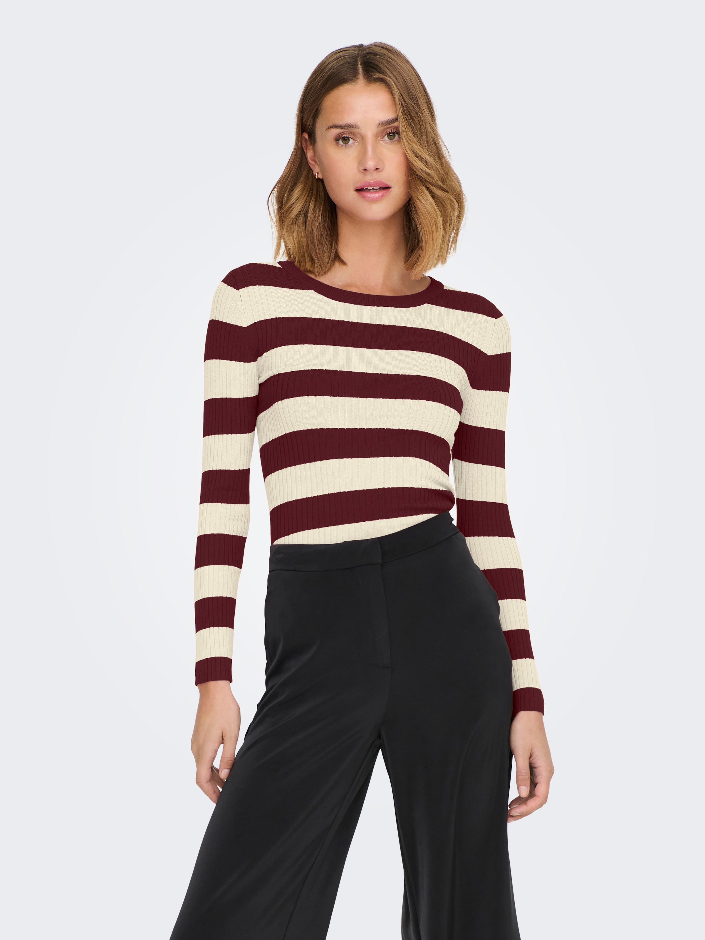 JDY Rundhalspullover "JDYPLUM L/S O-NECK PULLOVER KNT NOOS" günstig online kaufen