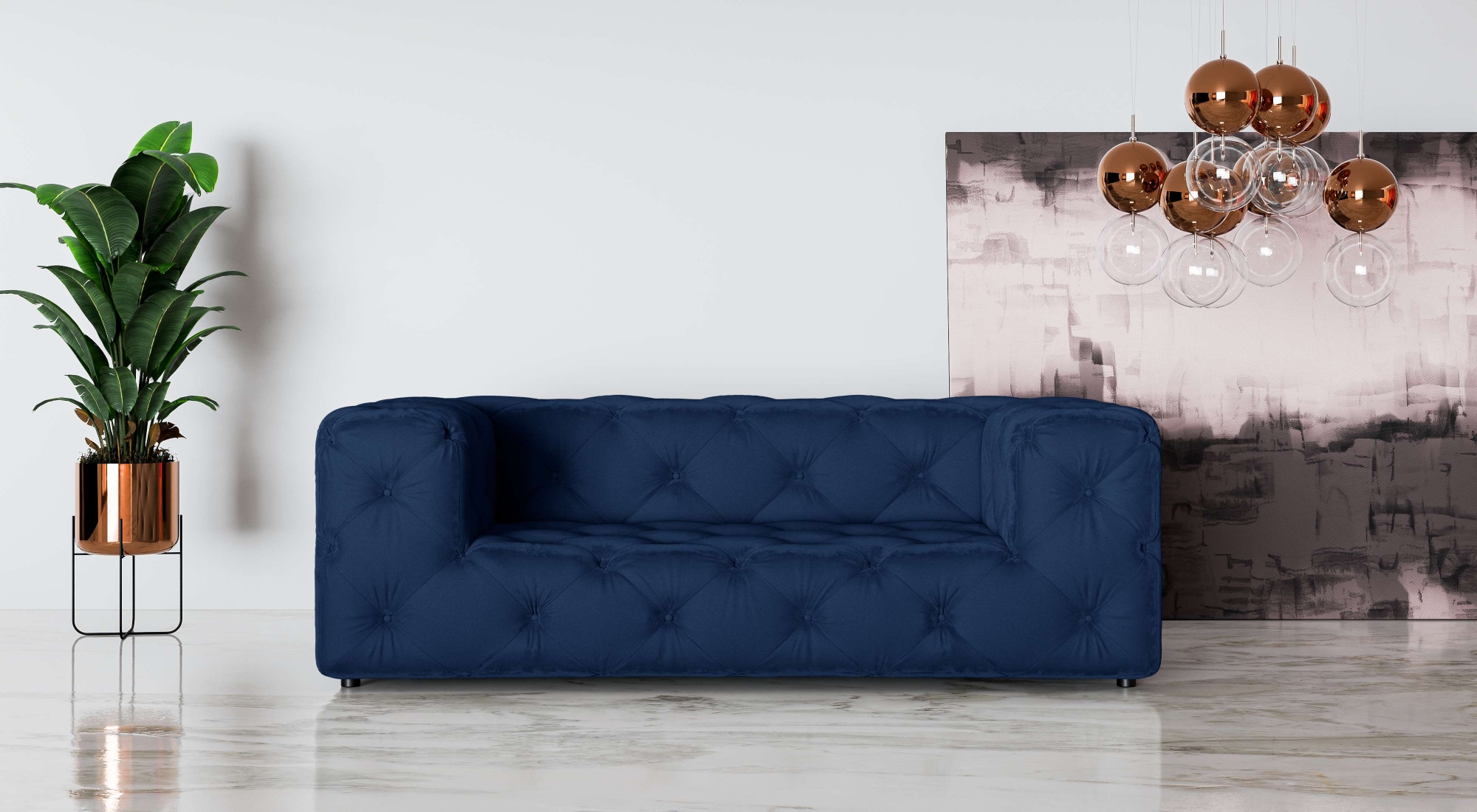 2-Sitzer »FOLLINA«, 2-Sitzer Sofa mit klassischer Chesterfield-Knopfheftung