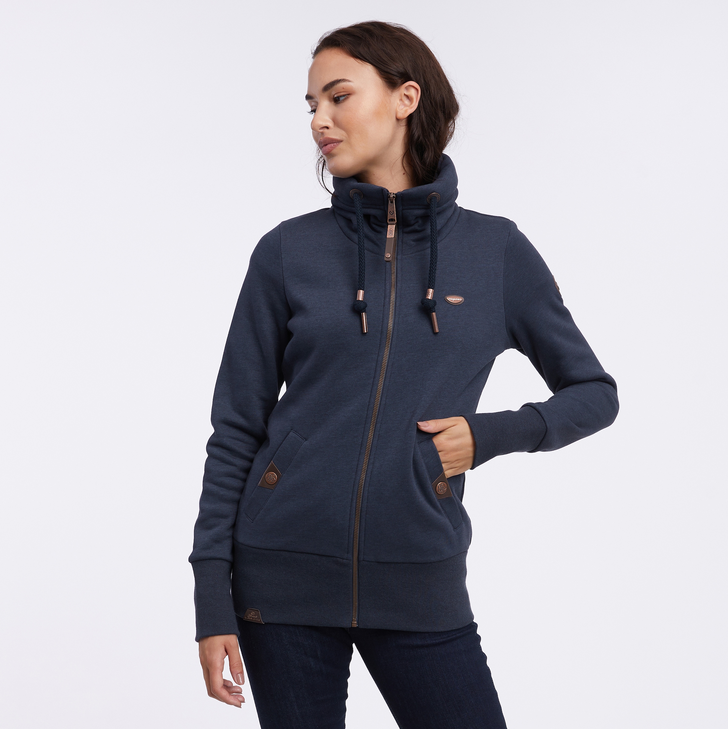 Sweatjacke »RYLIE ZIP CORE«, Stehkragen mit Kordelzug und seitliche Eingrifftaschen