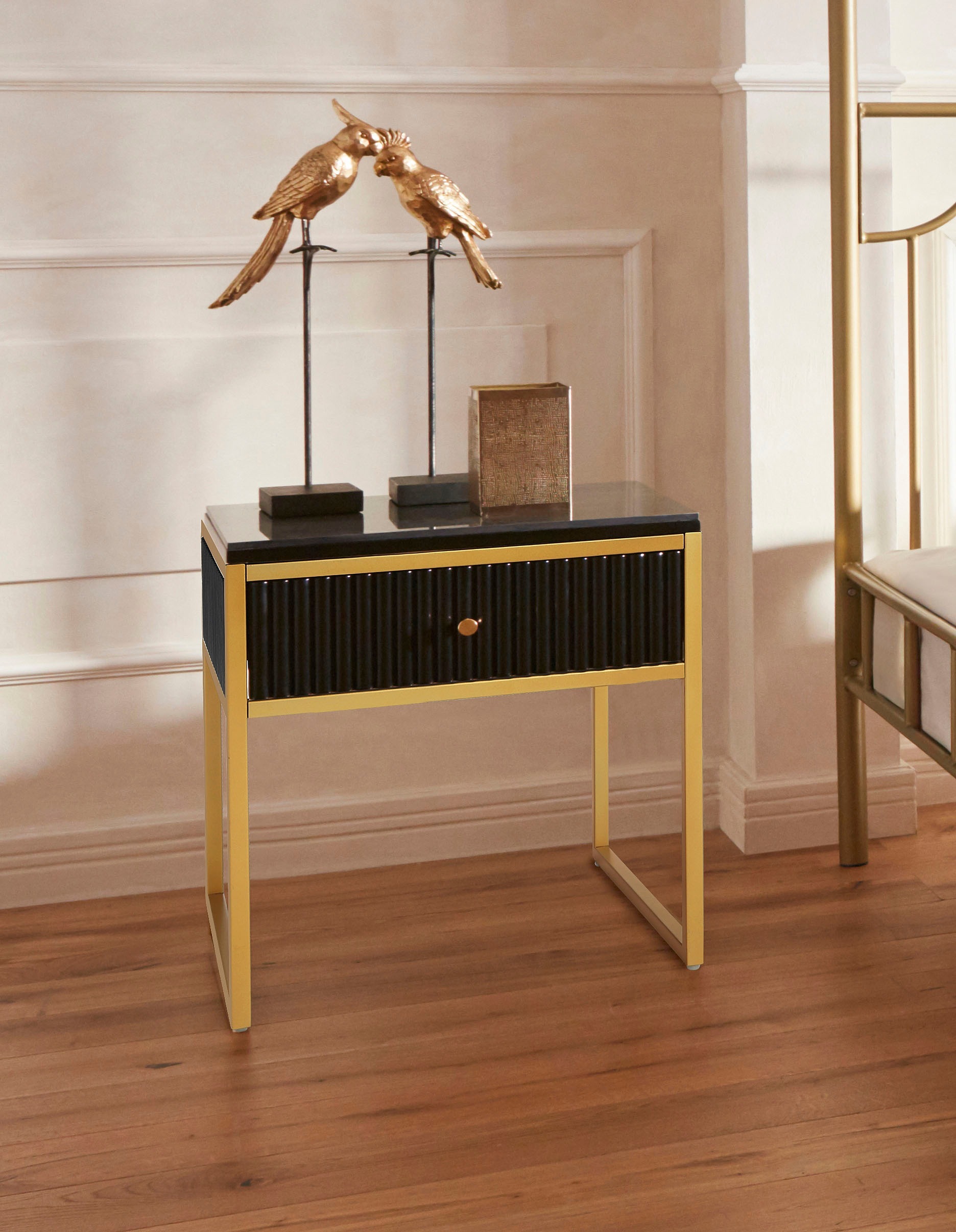 OTTO home Beistelltisch "Fleuriss" Keramikplatte, goldene Beine, FSC-zertif günstig online kaufen