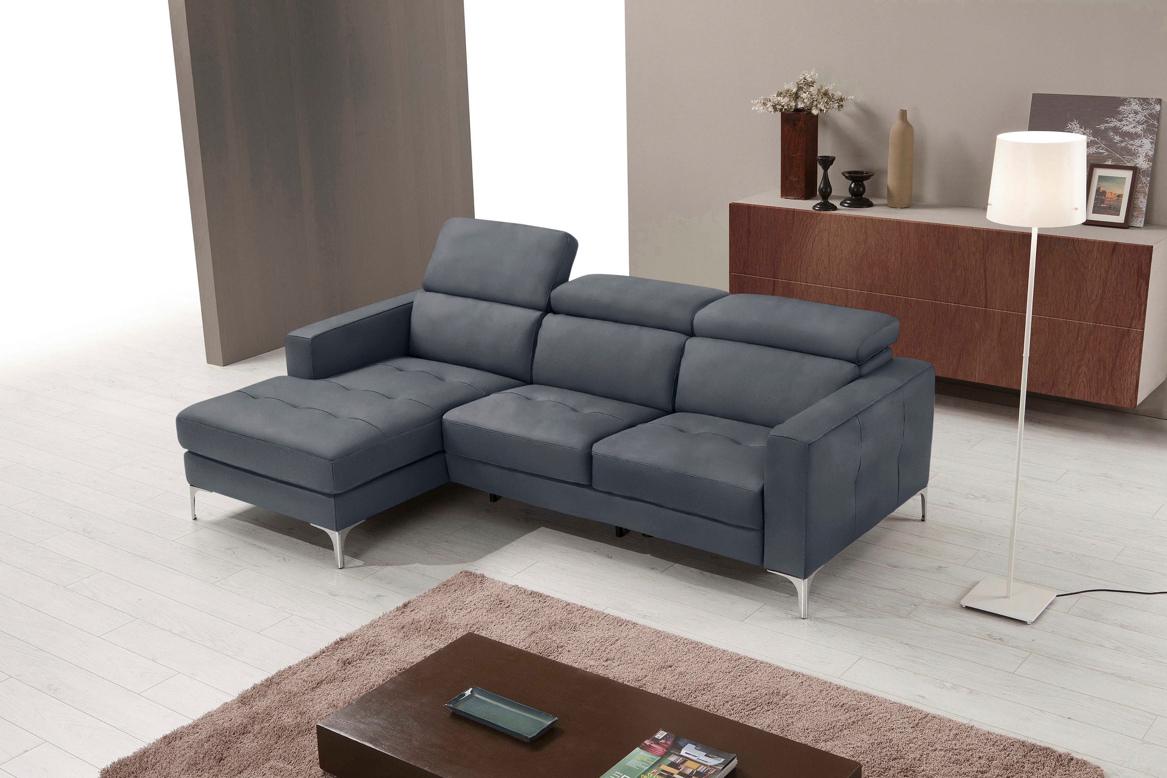 Egoitaliano Ecksofa »Matt, erstklassiger Sitzkomfort, aufwendige Detailverarbeitung, L-Form«, mit verstellbaren Kopfteilen zum Relaxen