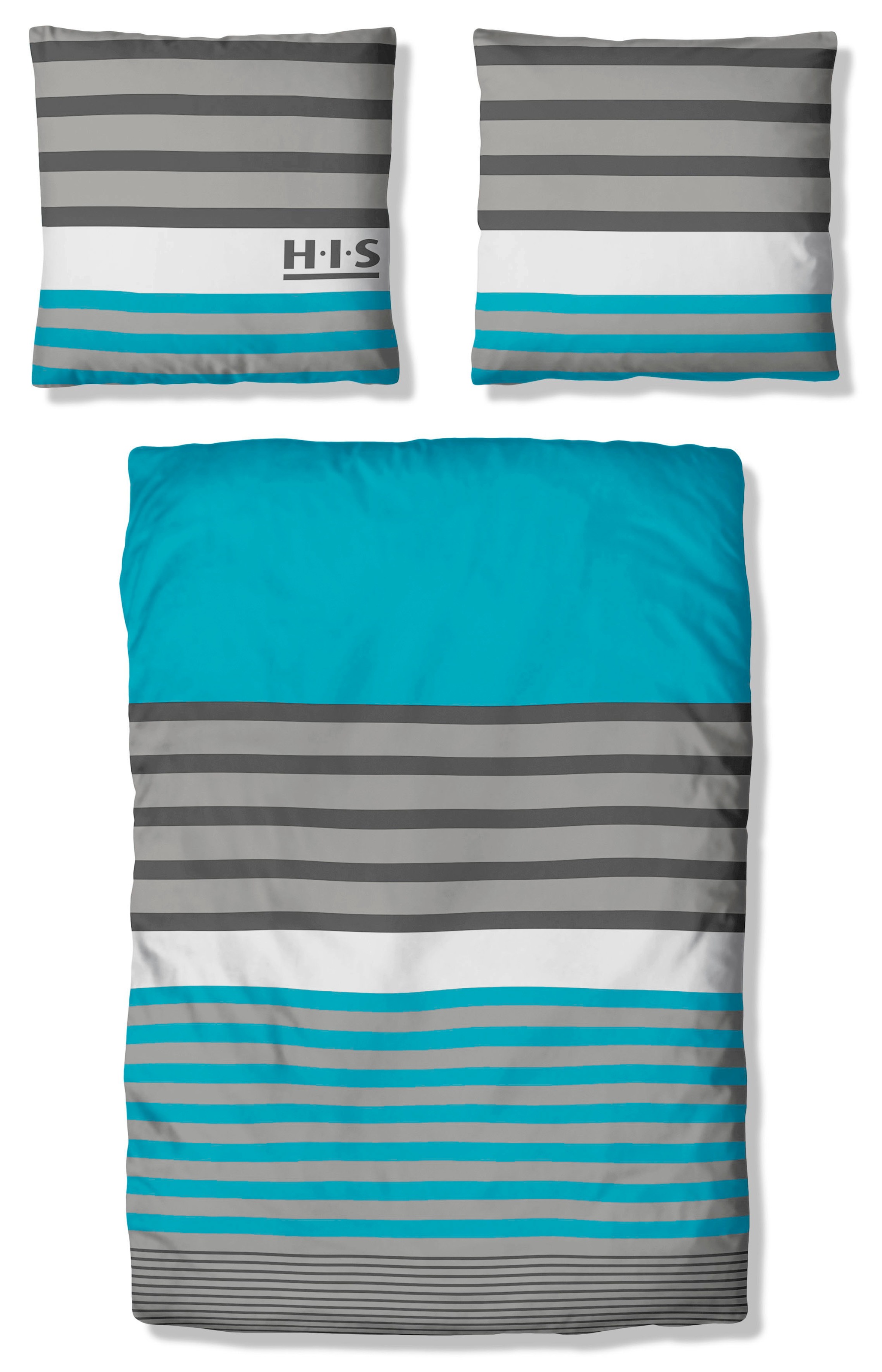 H.I.S Bettwäsche "Majoran" 3 Stk. tlg. gestreifte Bettwäsche in verschieden günstig online kaufen