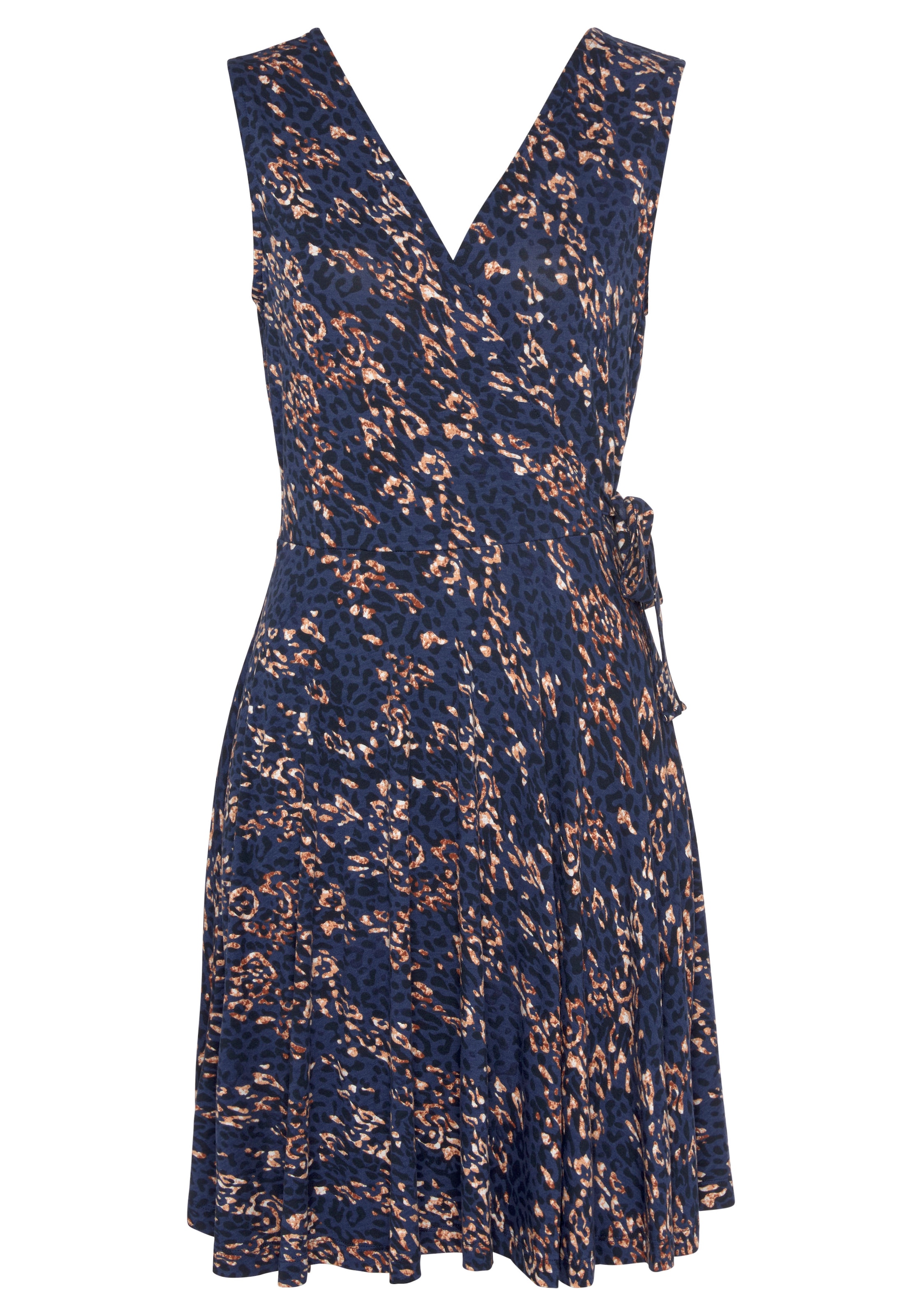 Vivance Strandkleid, mit Alloverdruck und Bindeband, Wickelkleid, Sommerkleid