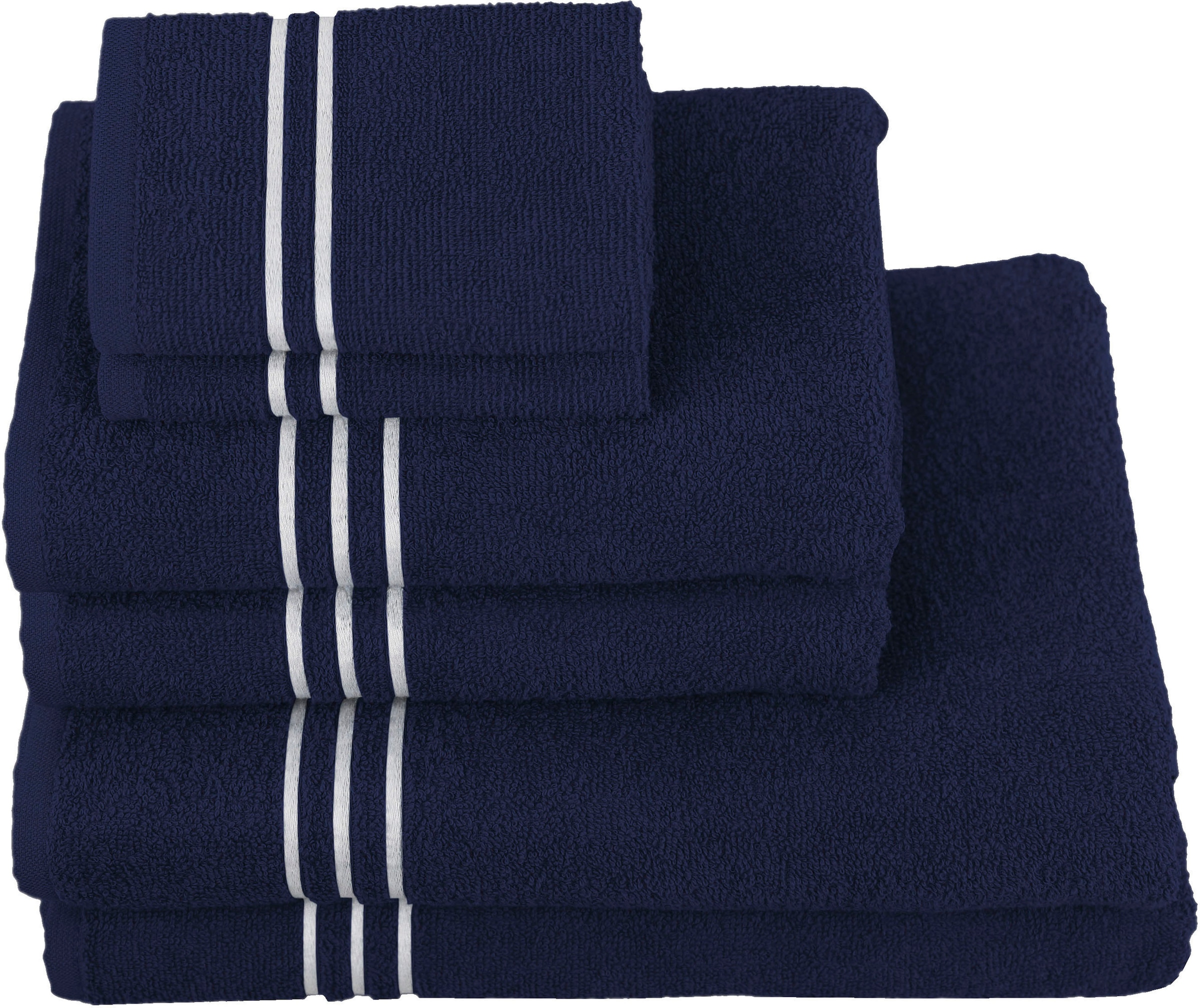 KangaROOS Handtuch Set aus Set, auf Baumwolle 6 BAUR | Rechnung Streifenbordüre, tlg., mit 100% Handtuch-Set einfarbiges »Dalia«, Walkfrottier