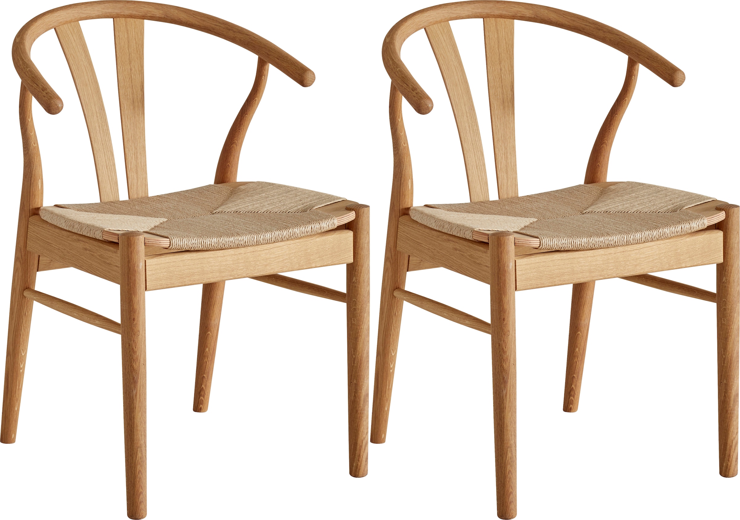 Hammel Furniture Holzstuhl »Findahl by Hammel City«,, 2er Set, Massivholz, mit Flechtsitz,