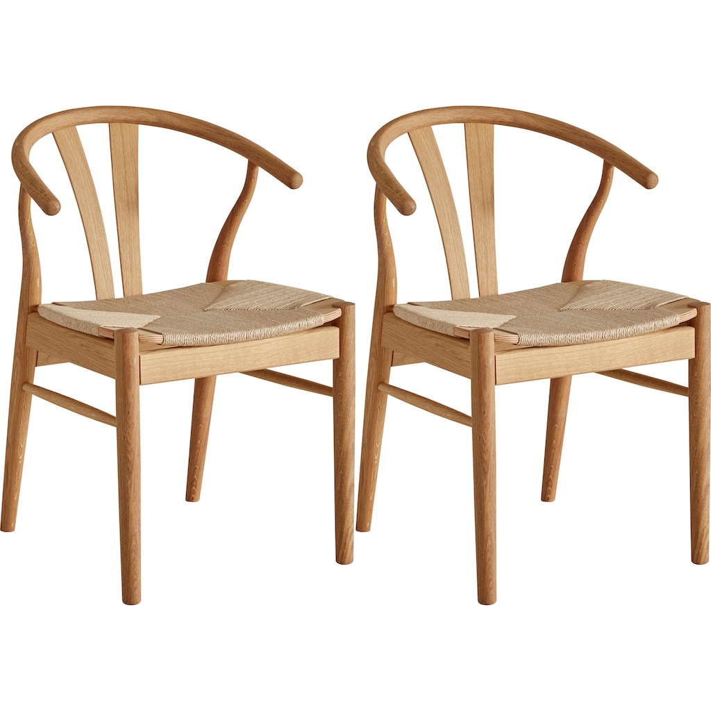 Hammel Furniture Holzstuhl »Findahl by Hammel City«,, 2er Set, Massivholz, mit Flechtsitz,