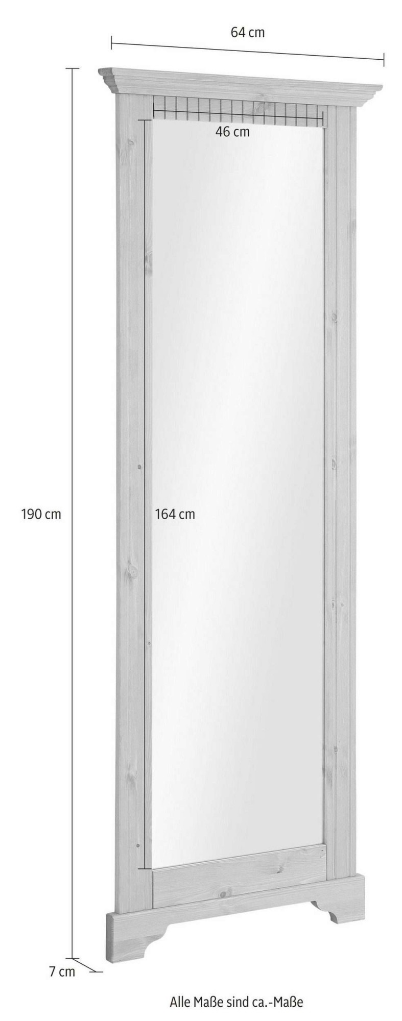 OTTO home Spiegel »Rustic« Rahmen in Kiefer massiv, Höhe 190 cm, mit Zierfräsungen