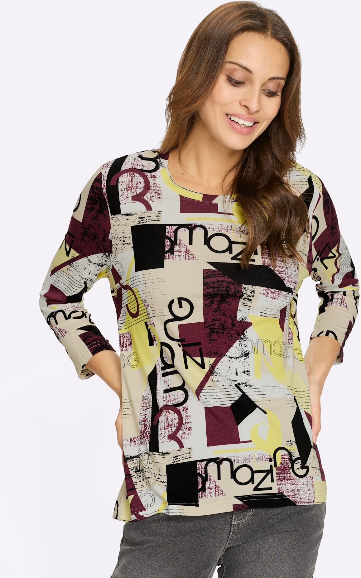 Inspirationen 3/4-Arm-Shirt "Print-Shirt" 1 tlg.