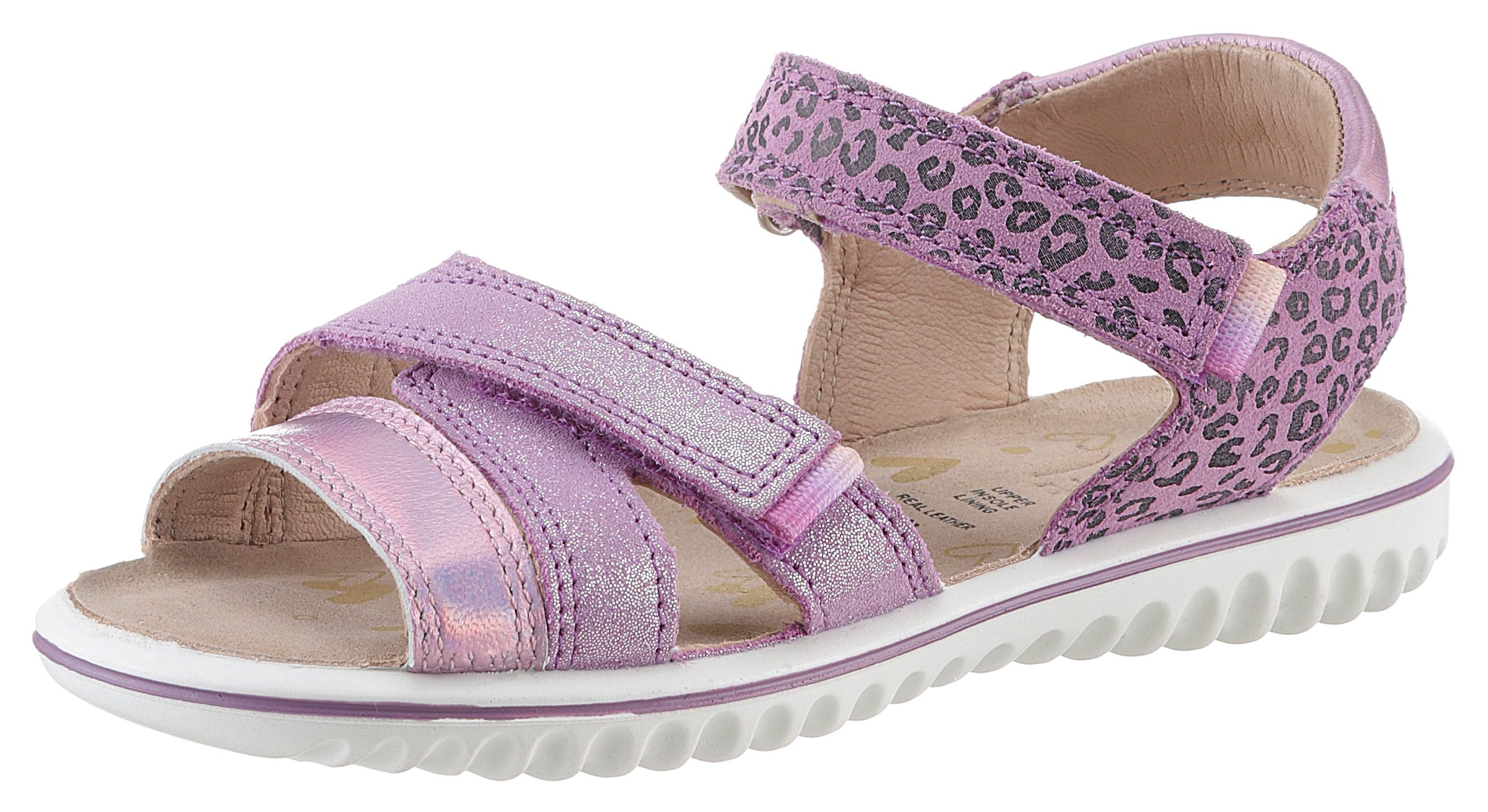 Superfit Sandale »SPARKLE WMS: mittel«, Sandalette mit coolem Leo-Muster, Größenschablone zum...