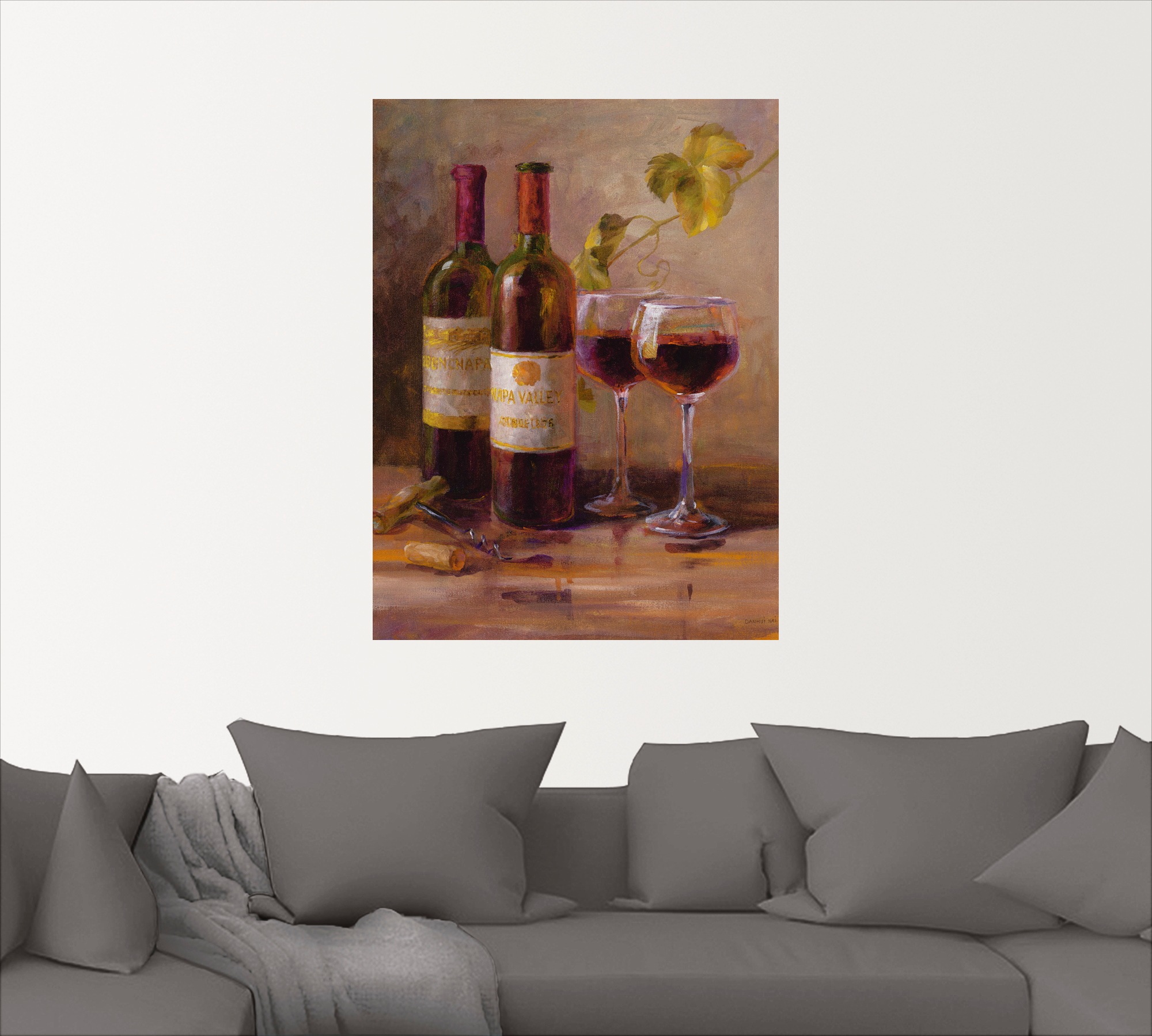 Artland Wandbild "Offener Wein I", Getränke, (1 St.), als Leinwandbild, Pos günstig online kaufen