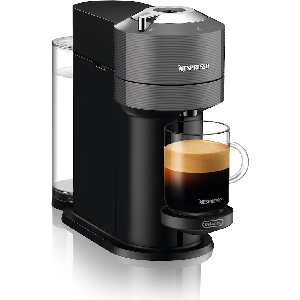 Nespresso Kapselmaschine »Vertuo Next ENV 120.GY von DeLonghi, Dark Grey«, inkl. Aeroccino Milchaufschäumer im Wert von UVP € 75,-