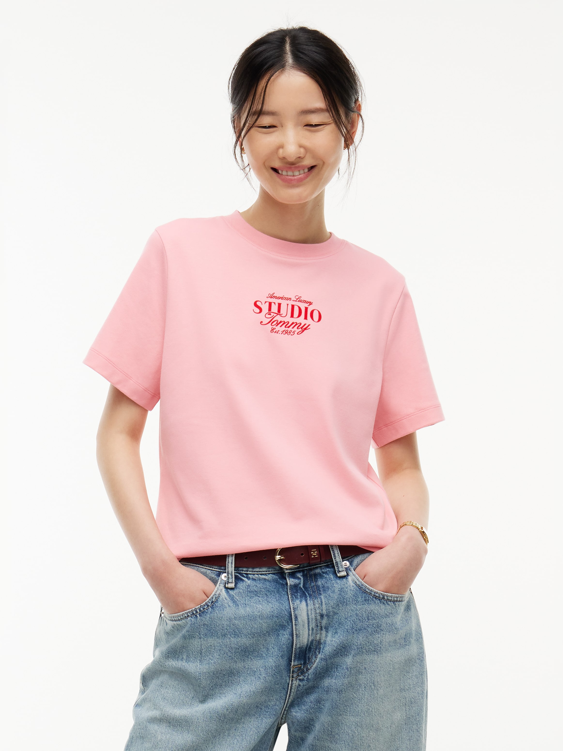 Tommy Hilfiger T-Shirt "STUDIO TOMMY REG C-NK S/S TSHIRT" Baumwolle, regular fit