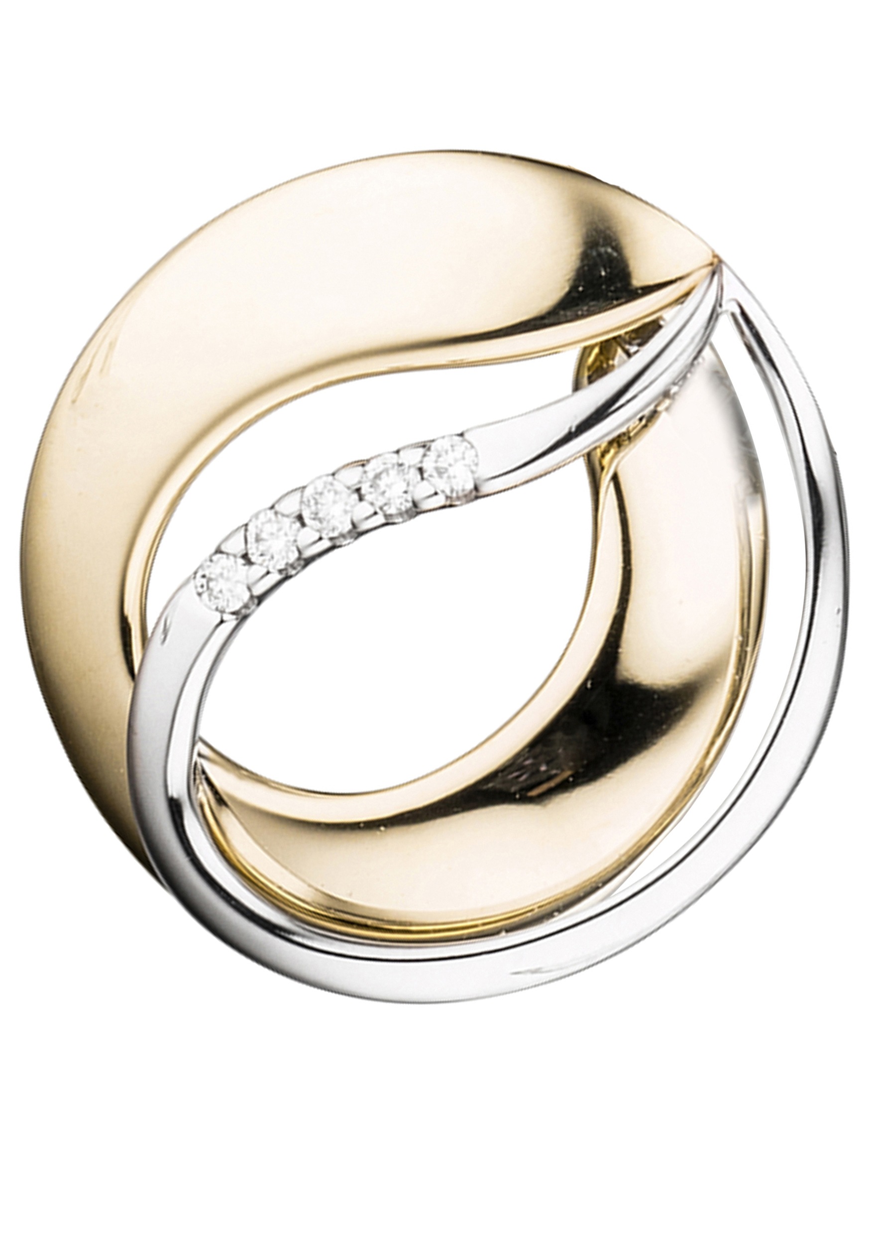 JOBO Kettenanhänger »Anhänger mit 5 Diamanten« 585 Gold bicolor