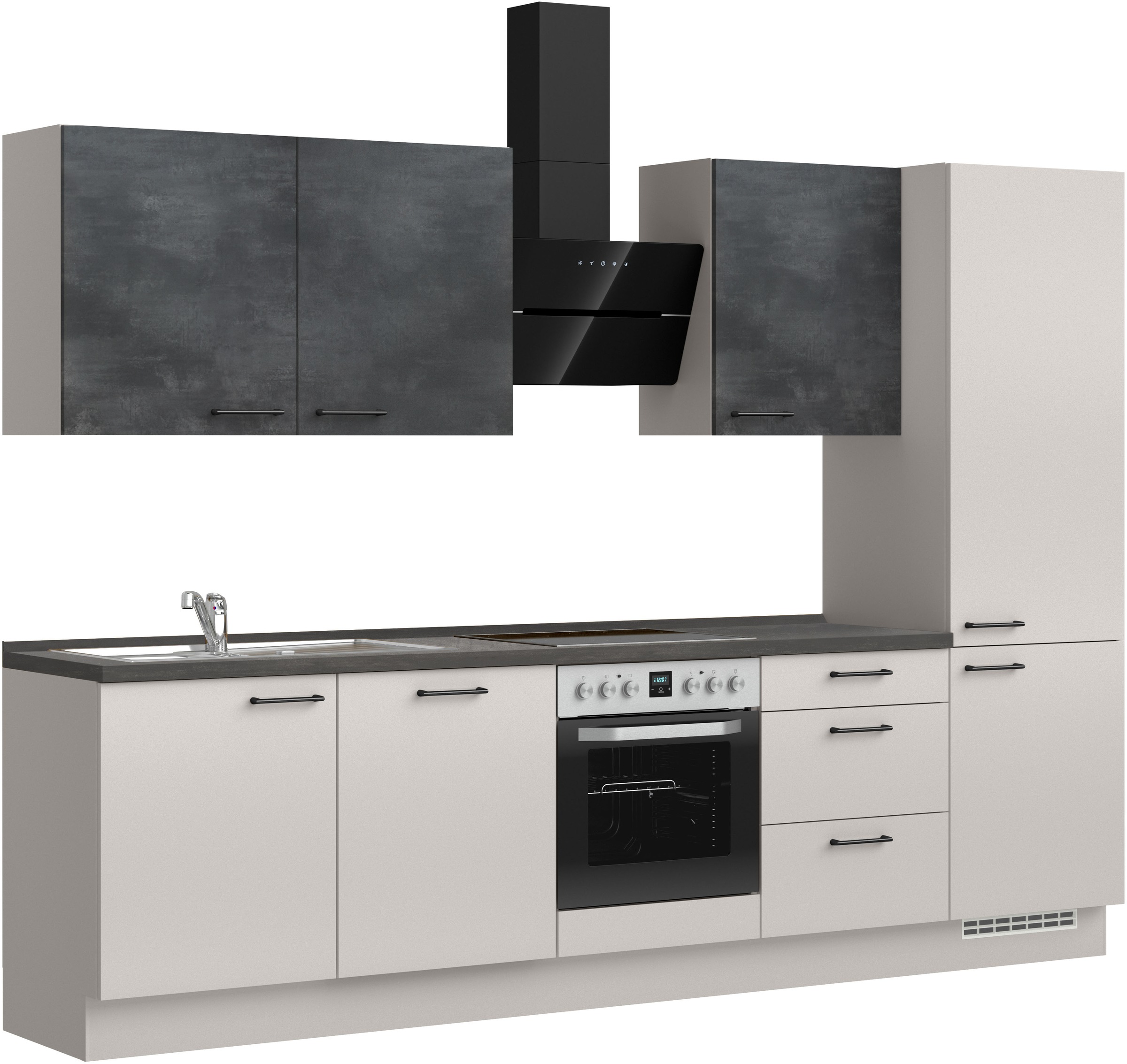 nobilia® Küchenzeile »"MIAMI", NEU: individuell anpassbar mit gratis Profi-Beratung« vormontiert, Breite 300 cm, Ausrichtung wählbar, wahlw. mit E-Geräten