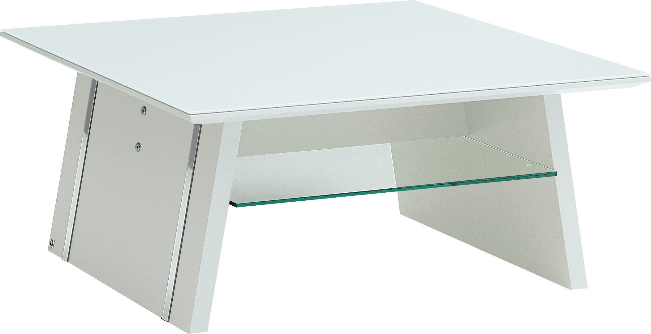 LEONARDO Couchtisch »Cube«, mit Sicherheitsglas und edlem MDF Holz, Breite 90 cm