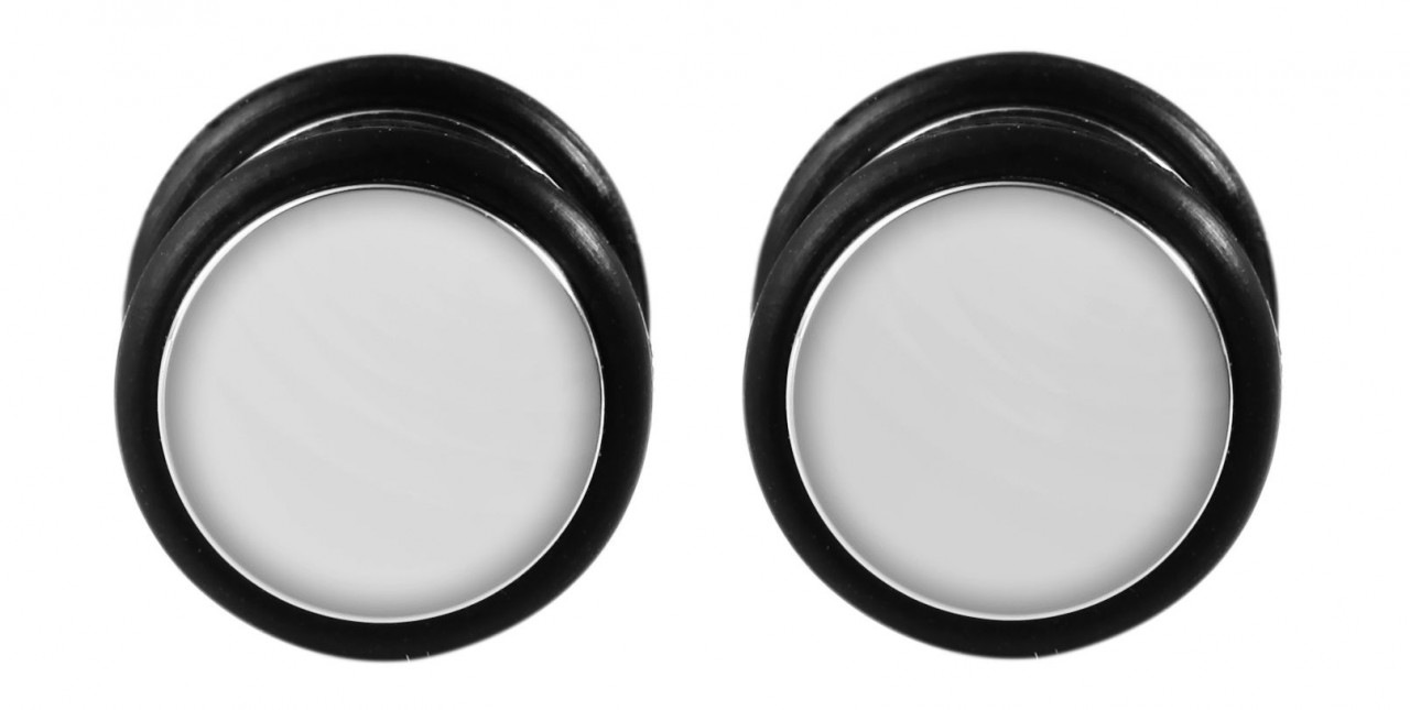 Paar Ohrhänger ADELIA´S "Unisex Ohrstecker aus Edelstahl Ø 12 mm", schwarz, Ohrringe, Damen, Unisex, Edelstahl 2