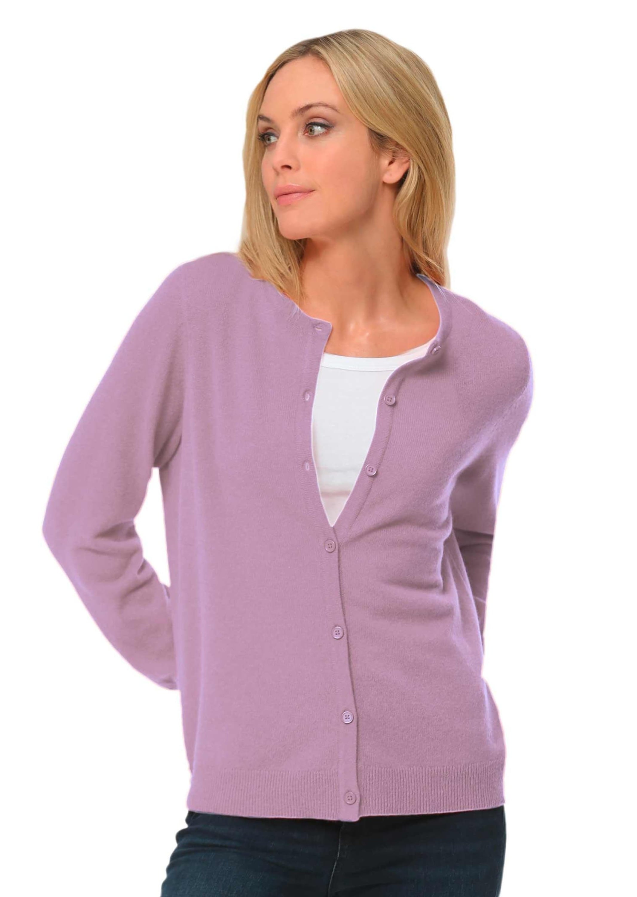 GOLDNER Strickpullover "Kurzgröße Kuschelweiche Kaschmir-Strickjacke mit Rundhals" Ohne
