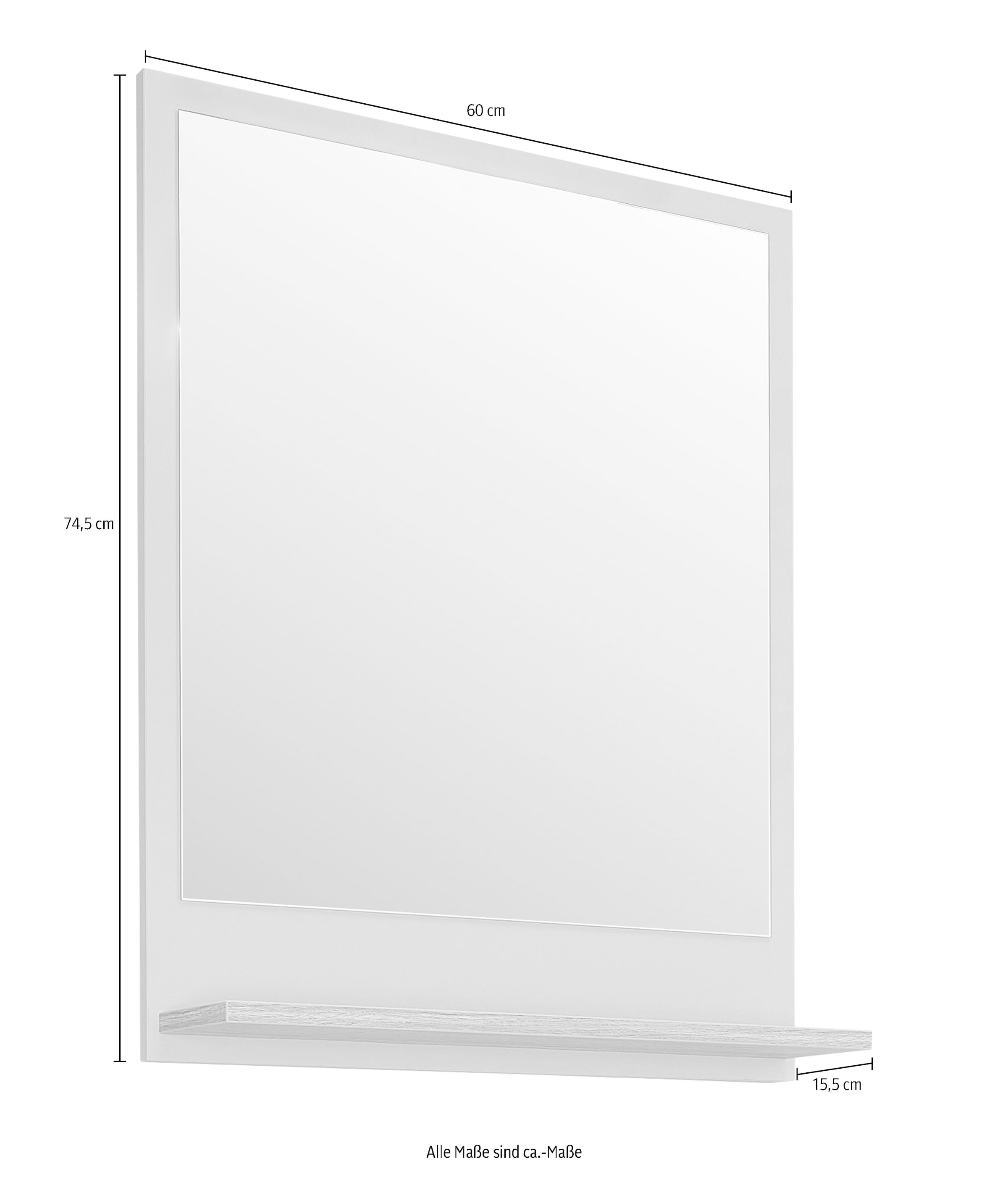 Saphir Badmöbel-Set »Quickset 2-teilig, Waschbeckenunterschrank mit LED-Spiegel«, (2 St.), Waschplatz inkl. Türdämpfer, 60,5 cm breit, 1 Tür, seitliche Ablagen