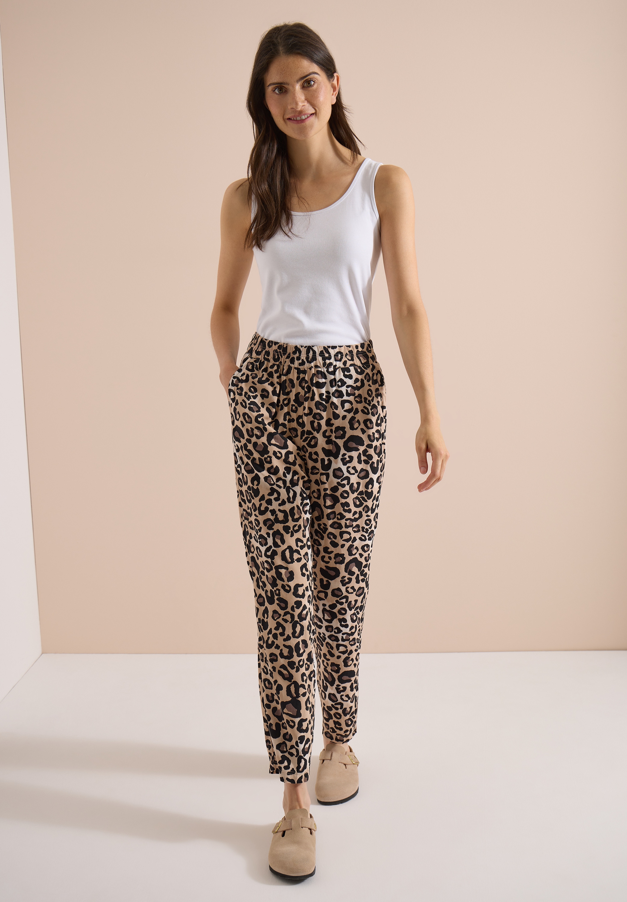 Cecil Stoffhose  mit Leo-Muster