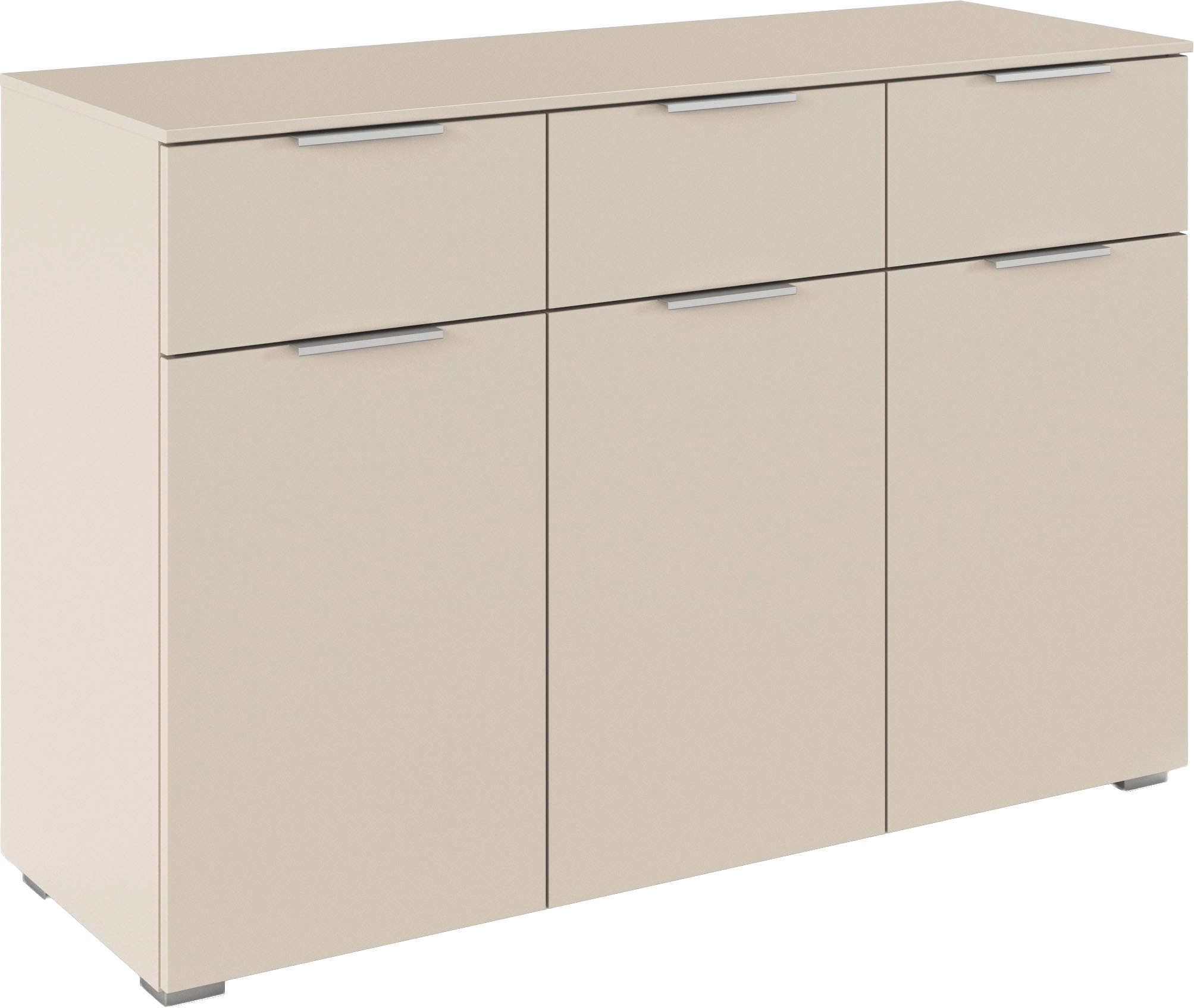 OTTO home Kombikommode "Kommode Sideboard Schubladenkommode Schlafzimmerkommode CORTONA" Breite 120 cm inkl. SOFT-CLOSE-FUNKTION, mit moderner Dekor-Front, mit 3 Schubladen und 3 verstellbaren Einlegeboden MADE IN GERMANY