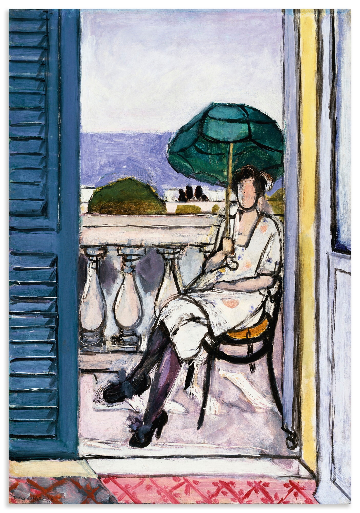 Wandbild ARTLAND "Frau auf einem Balkon. 1919-20", farbe bild(er): farbig, B:50cm H:70cm, Alu Dibond, Bilder, als Alubild, Leinwandbild, Poster, Wandaufkleber in verschied. Größen