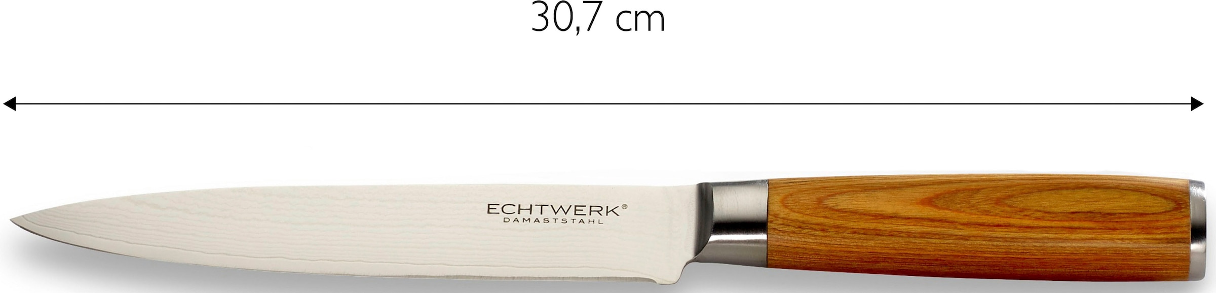 ECHTWERK Messer-Set »Damaszener« Küchenmesser-Set mit Holzgriffen in natürlicher Optik