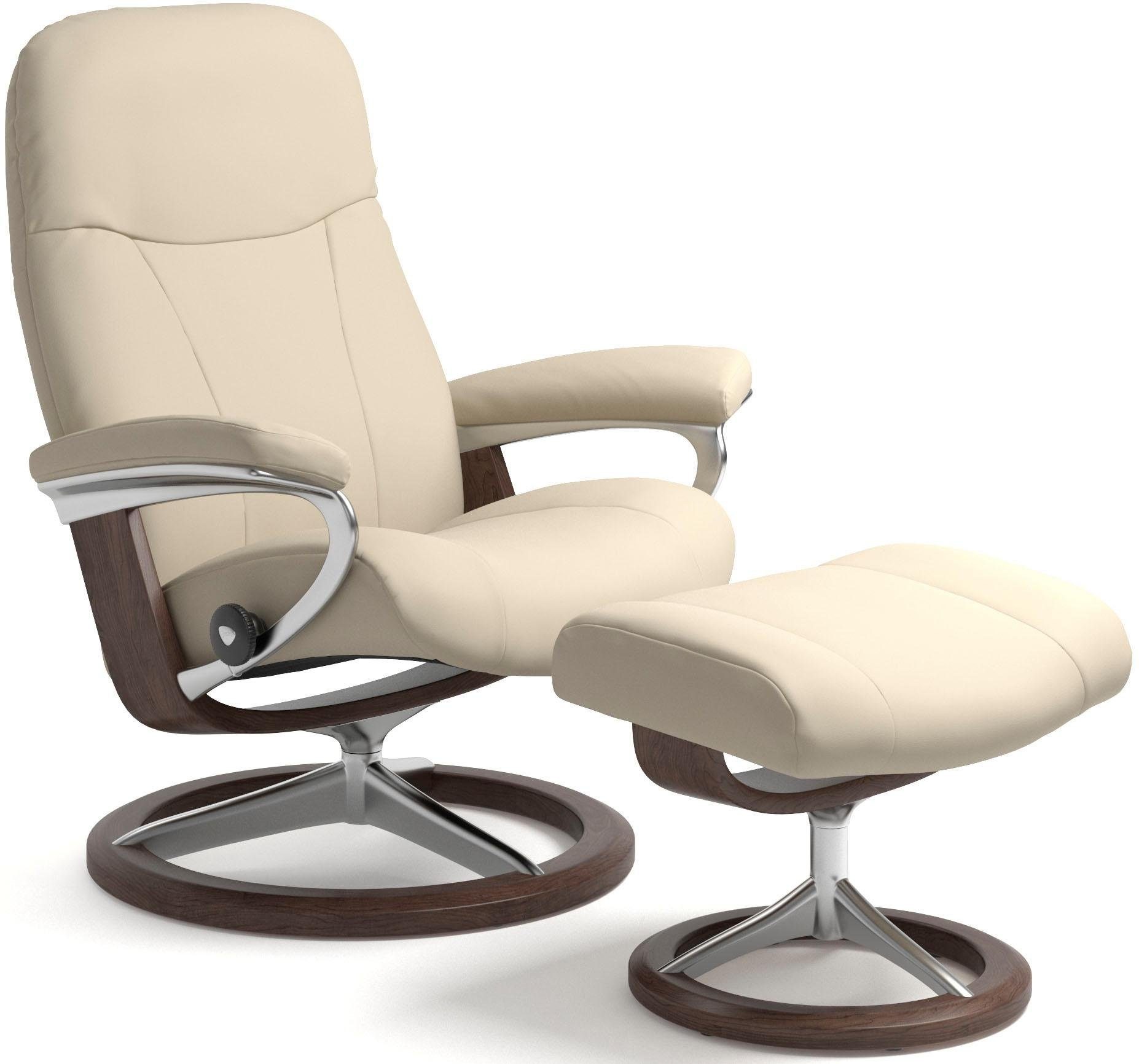 Stressless® Relaxsessel »Garda«, (Set, Relaxsessel mit Hocker), mit Hocker,  mit Signature Base, Größe M, Gestell Wenge kaufen | BAUR