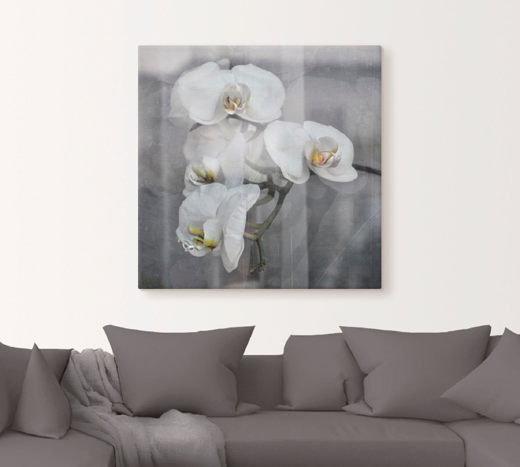 Artland Wandbild »Weisse Orchideen - white Orchid«, Blumen, (1 St.), als Leinwandbild, Wandaufkleber in verschied. Größen