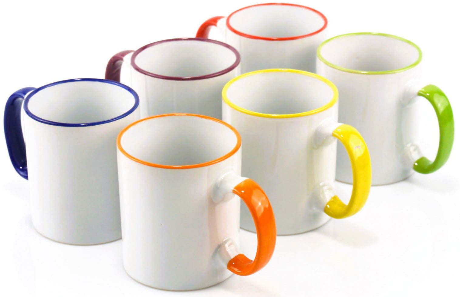 Retsch Arzberg Becher »RAINBOW«, (Set, 6 tlg., 6teilig), zylindrische Becher  - Trinkrand und Henkel in 6 Regenbogenfarben bestellen | BAUR | Kaffeebecher