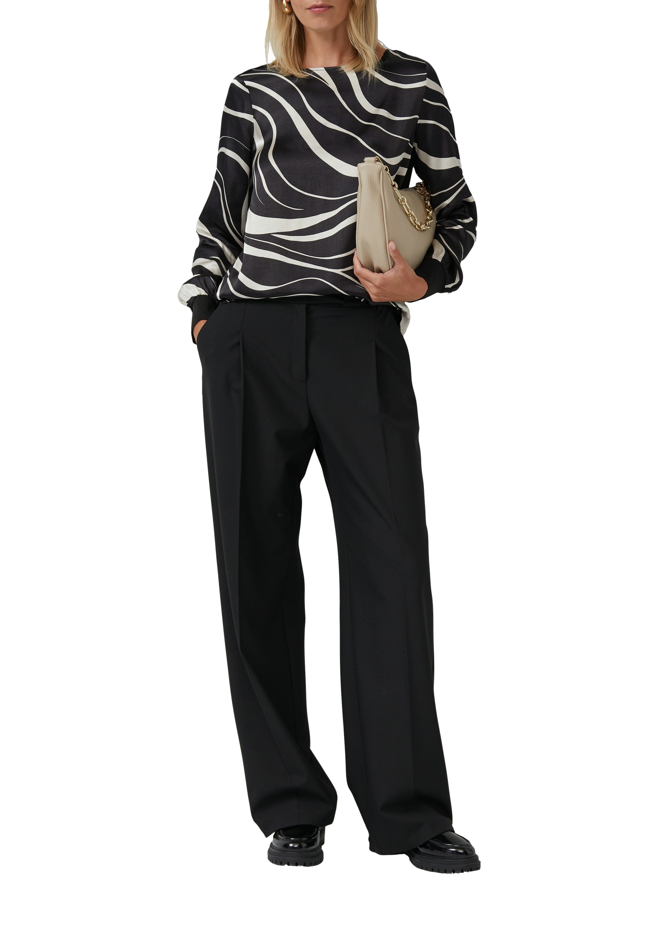s.Oliver BLACK LABEL Langarmshirt, mit All-Over Print günstig online kaufen